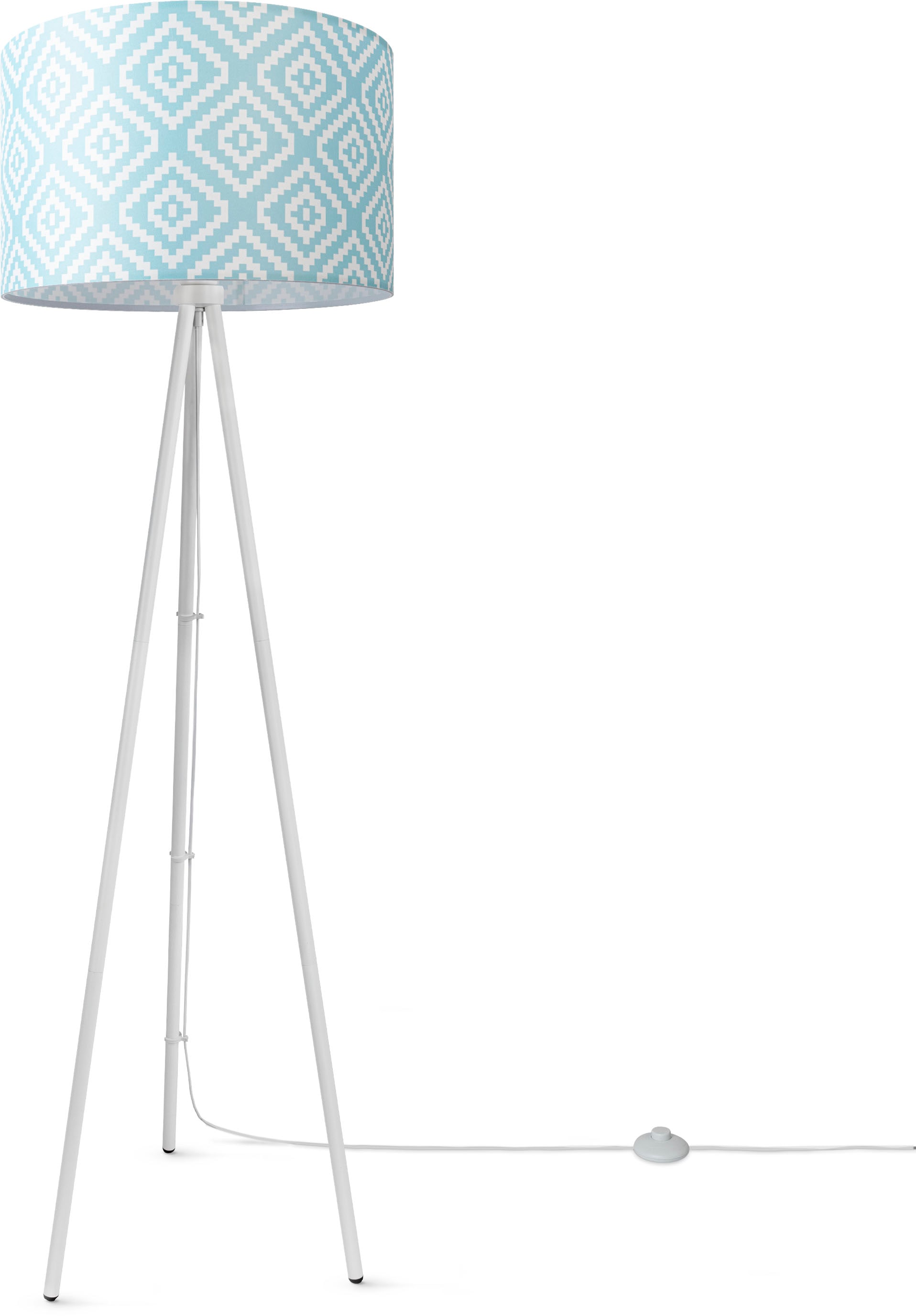 Paco Design Stella«, Modern Stehlampe »Trina BAUR Sale bei Wohnzimmer Vintage | Textil Home Dreibein Stofflampenschirm