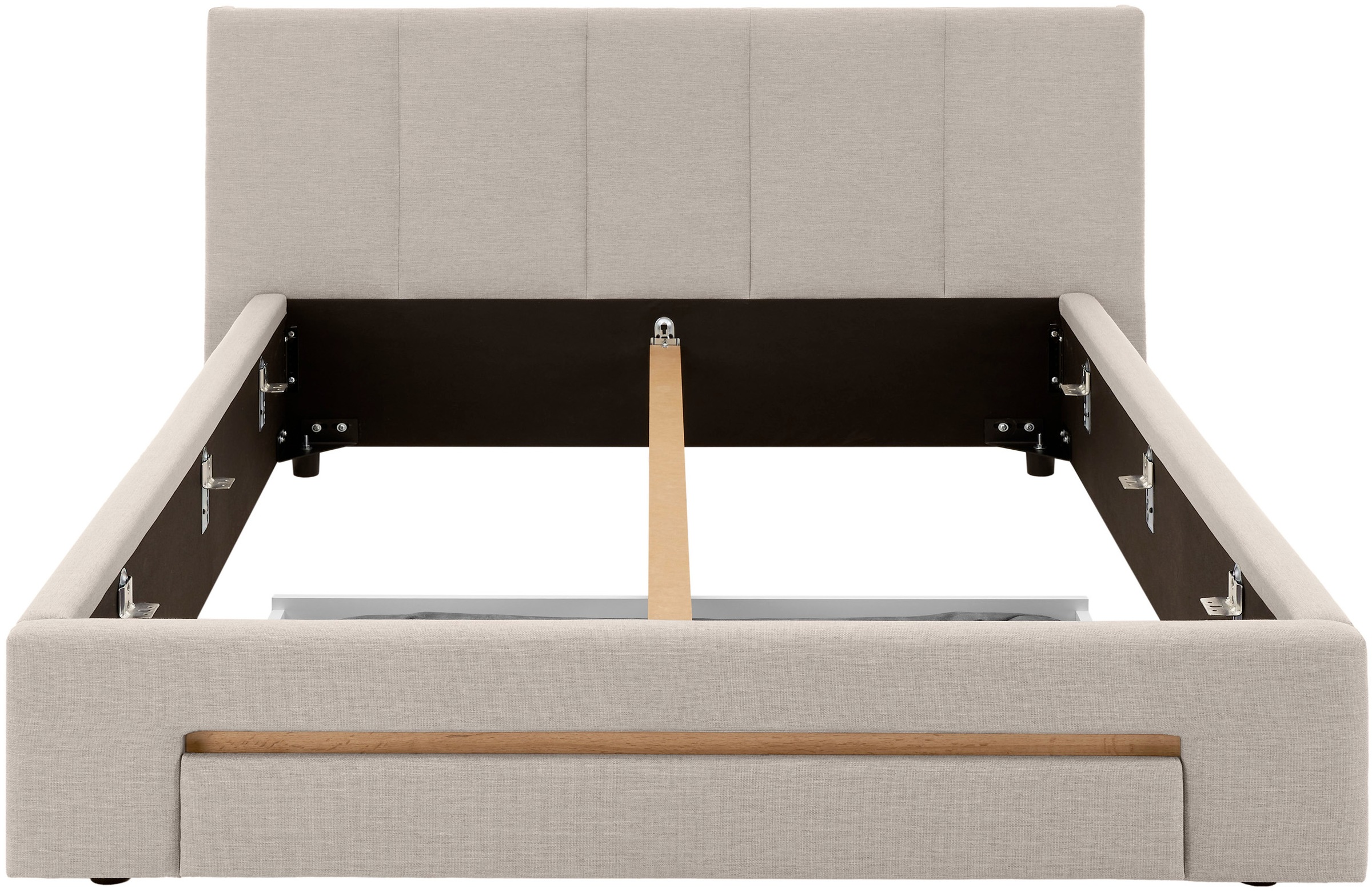 INOSIGN Polsterbett »CiTY/GiRON, Bettgestell mit Bettkasten, gepolstertes Stauraumbett«, mit Hundebett oder Stauraumschublade, Bezug Cord-oder Leinenoptik