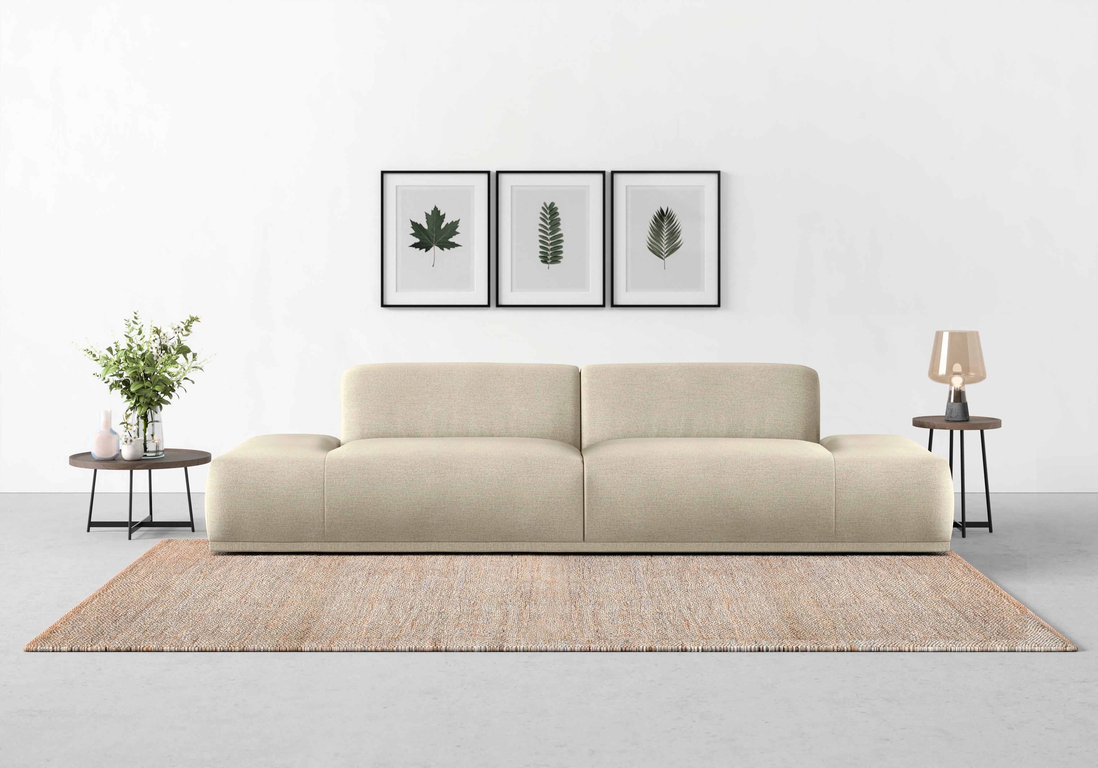TRENDMANUFAKTUR Big-Sofa "Braga Japandi-Design, toller Sitzkomfort, Designsofa" in moderner Optik, mit hochwertigem Kaltschaum