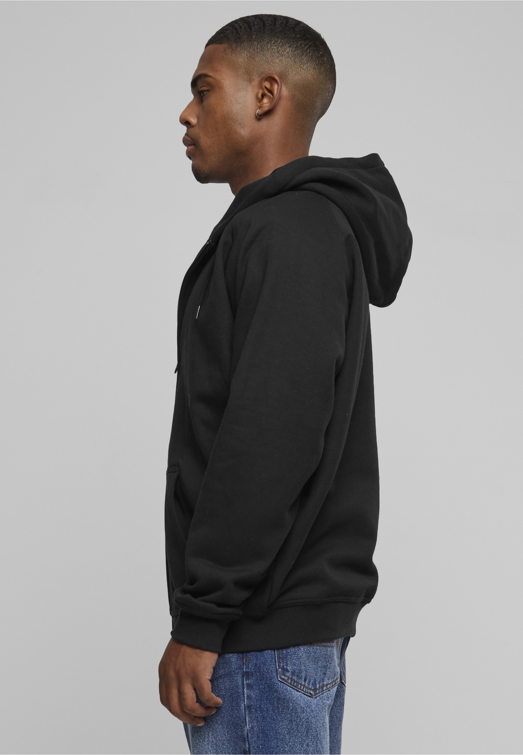 URBAN CLASSICS Kapuzenfleecejacke »Urban Classics Herren Zip Hoody« 1 Stk. tlg. mit Kapuze