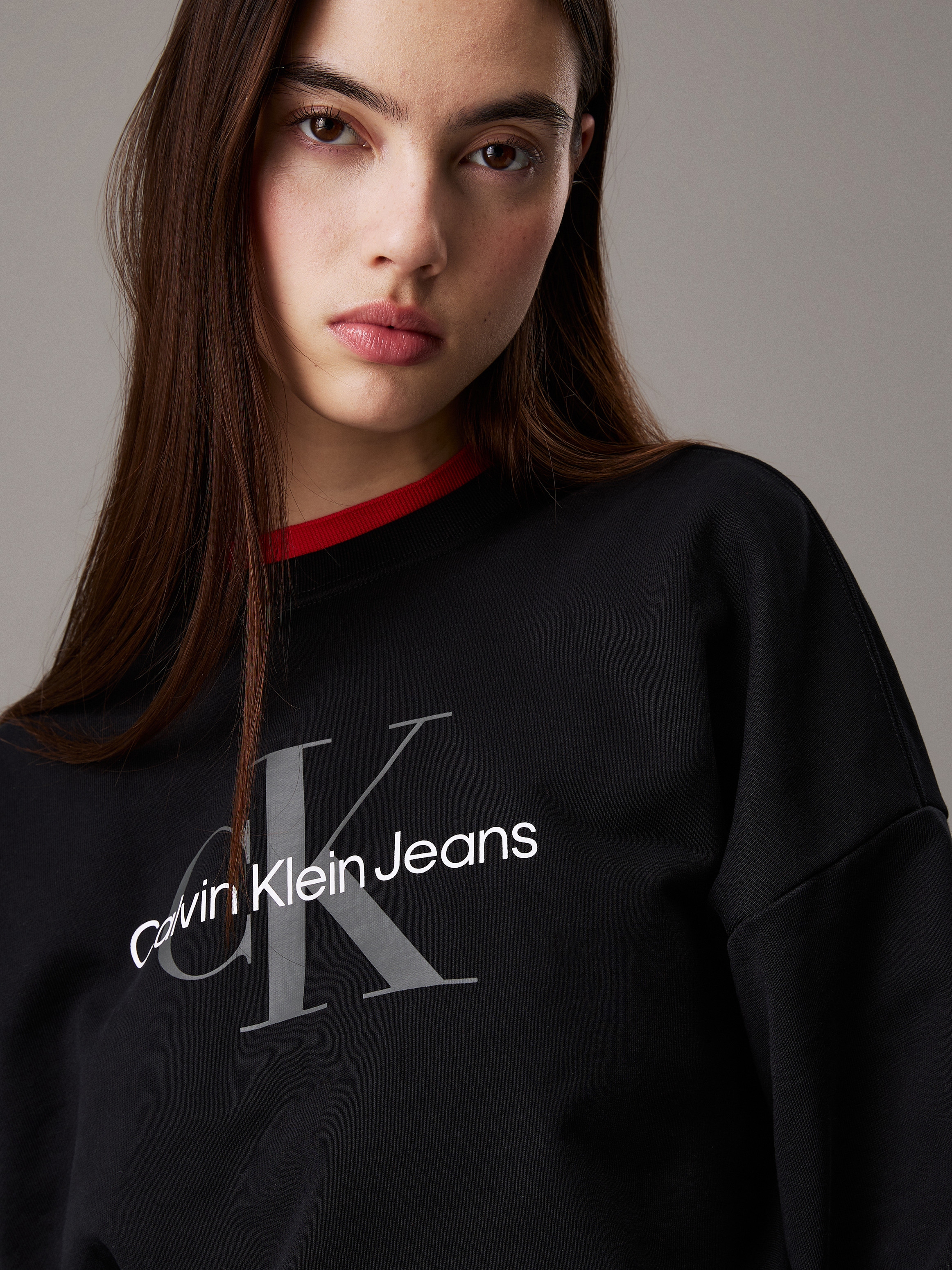 Calvin Klein Jeans Sweatshirt »LS MNLG FRNCH TRRY R«, Mit Rundhalsausschnitt