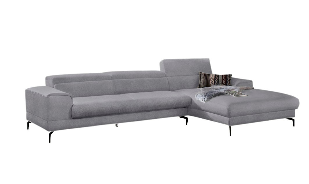 W.SCHILLIG Ecksofa »piedroo, Designsofa mit tollem Sitzkomfort, bequem, L-Form«, Kopfteilverstellung, wahlweise mit Sitztiefenverstellung, Breite 343cm