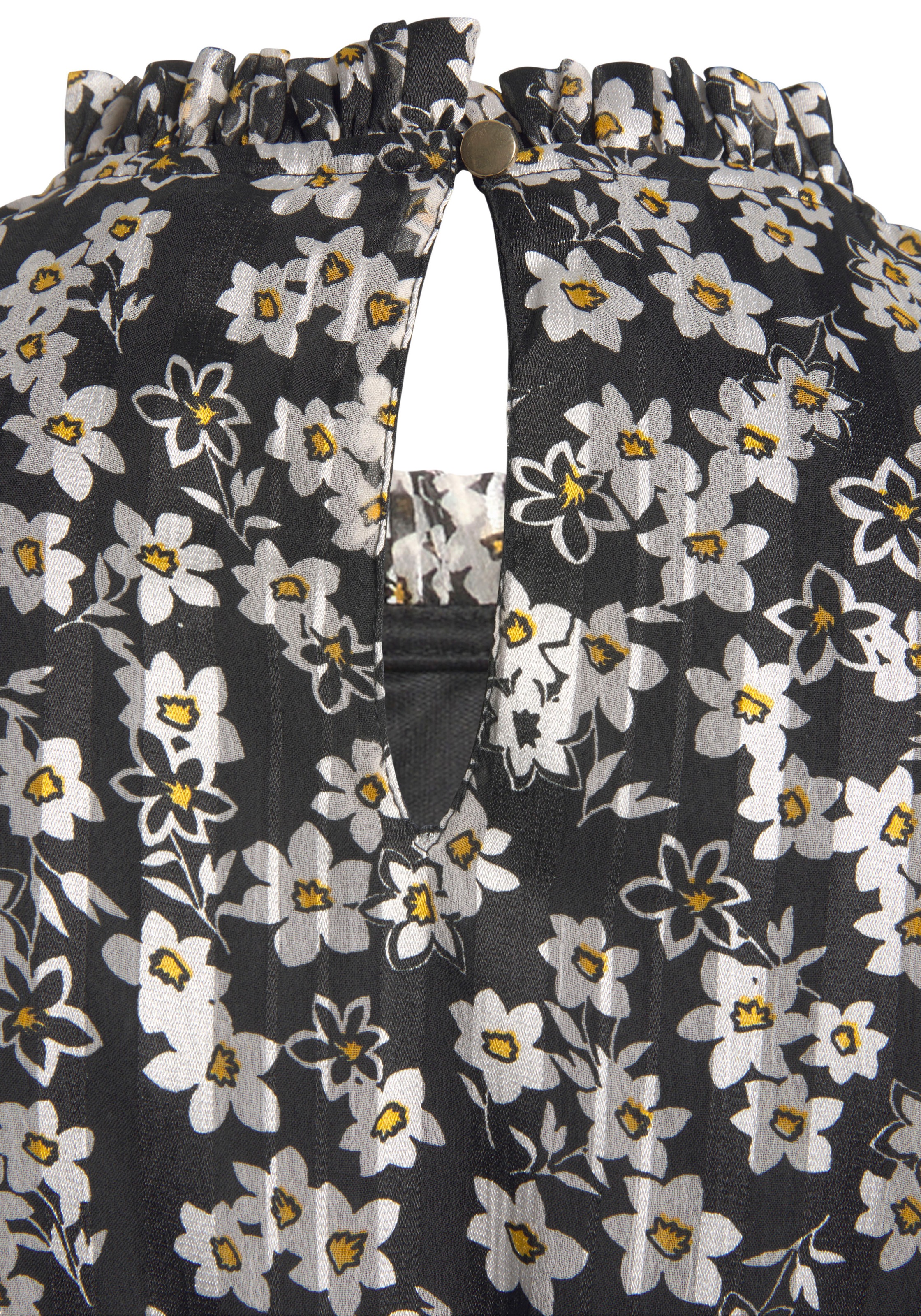 LASCANA Chiffonkleid, mit Blumendruck und Volant am Rock