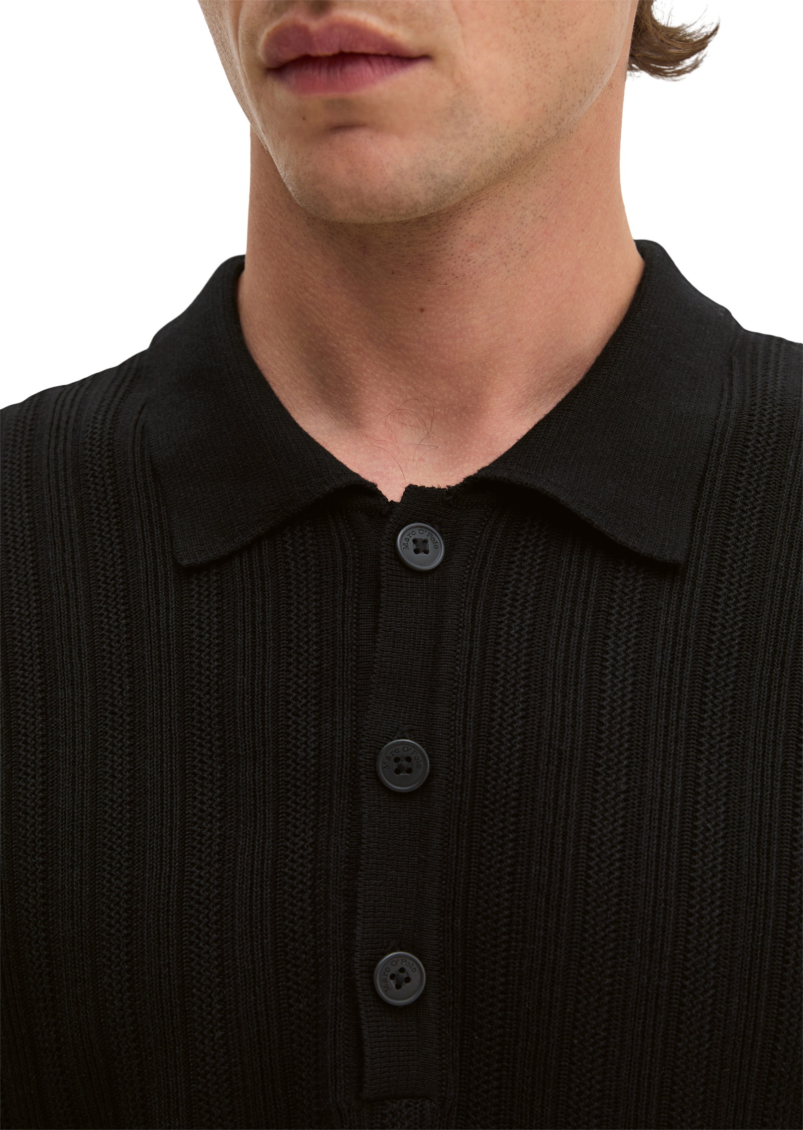 Marc O'Polo Poloshirt »mit vertikaler Strickstruktur«