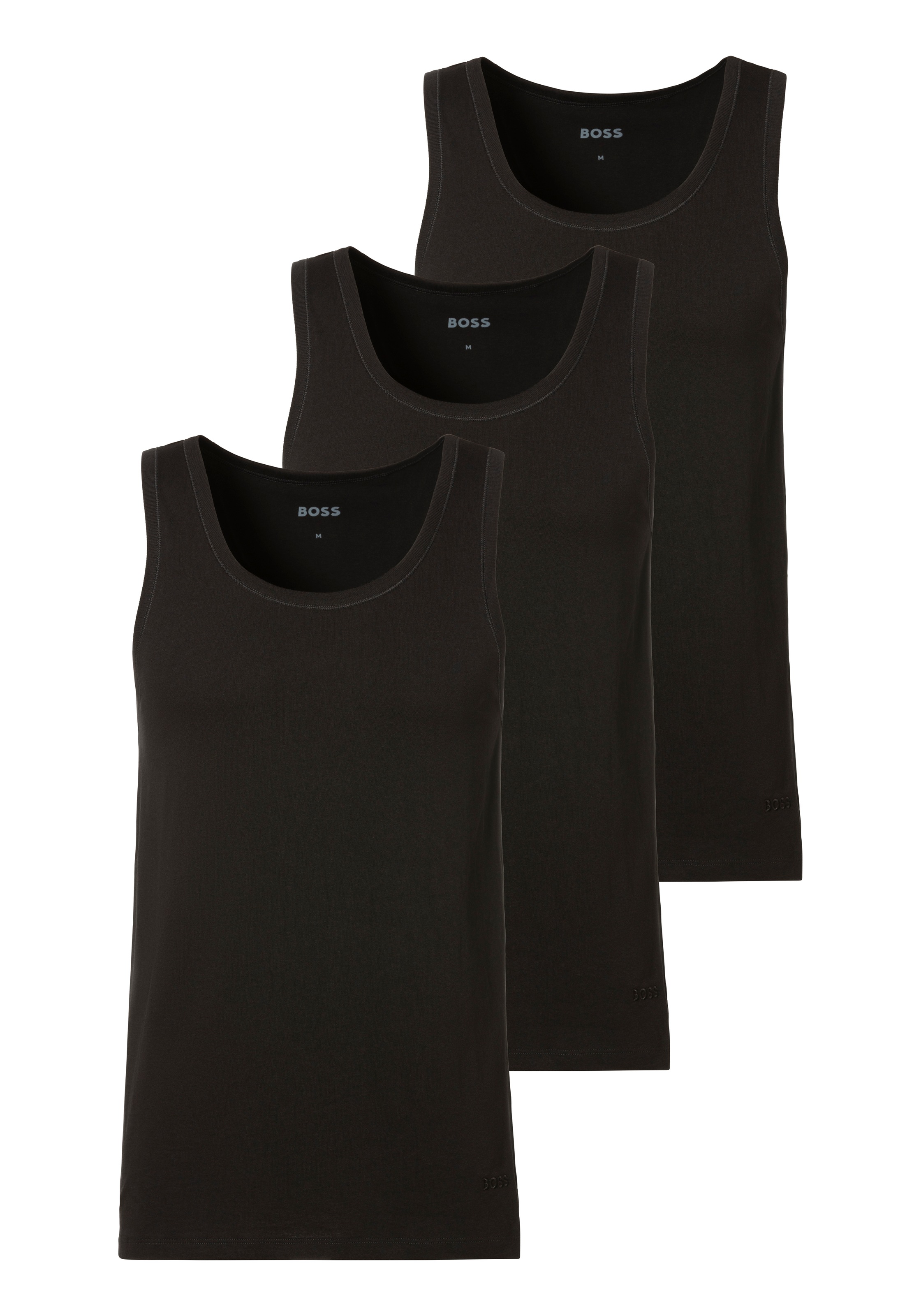 BOSS Unterhemd "Tank Top 3P CO" Packung, 3 Stk. tlg., mit Rippbündchen günstig online kaufen
