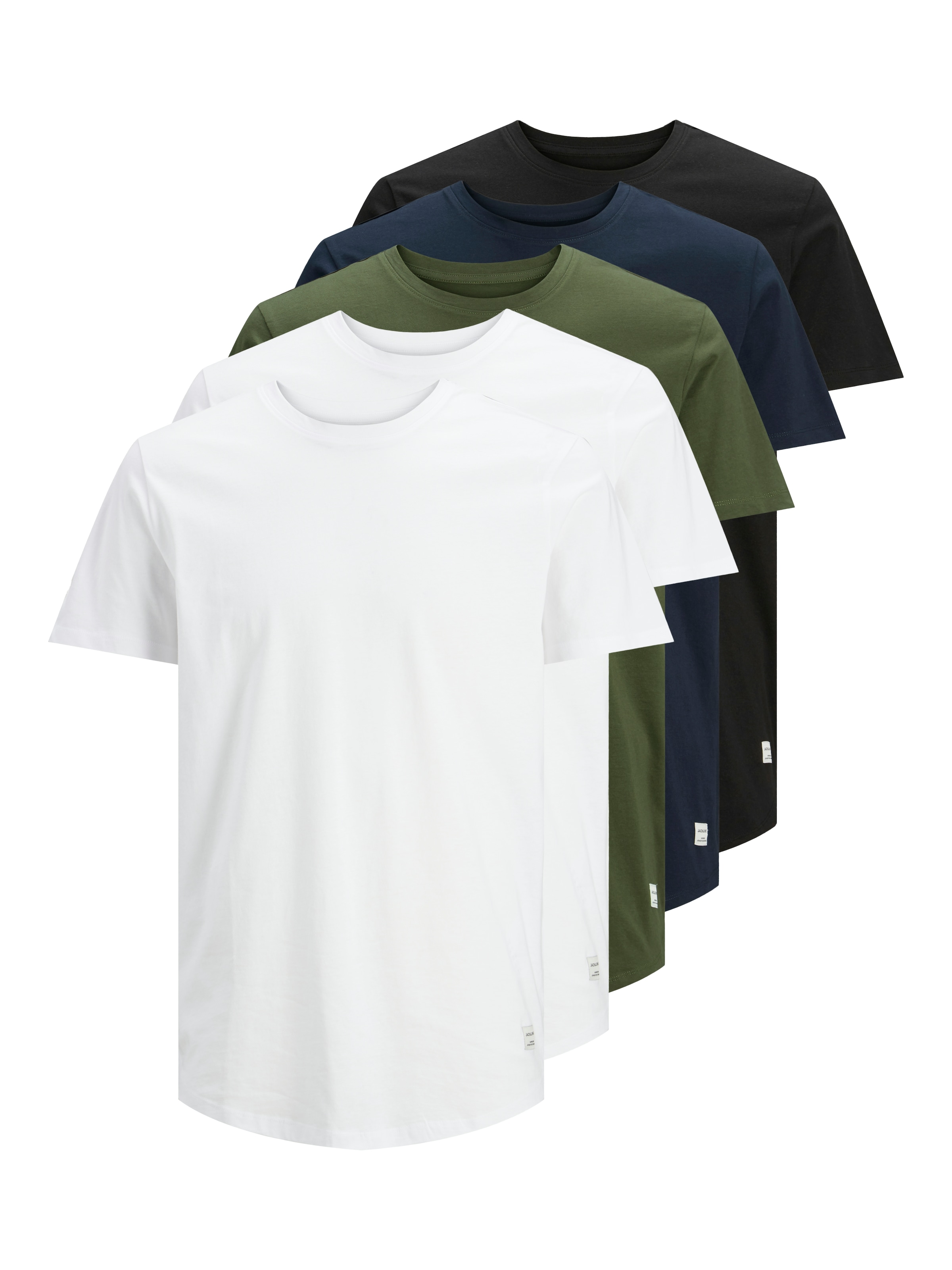 Jack & Jones T-Shirt "JJENOA TEE SS CREW NECK 5PK MP NOOS" Packung, 5er-Pack, 5