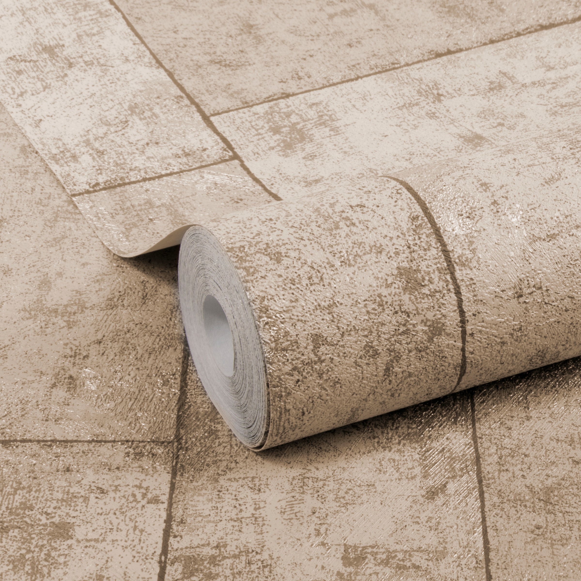 Boutique Vliestapete »Fliesen«, kariert, Beige - 10m x 52 cm