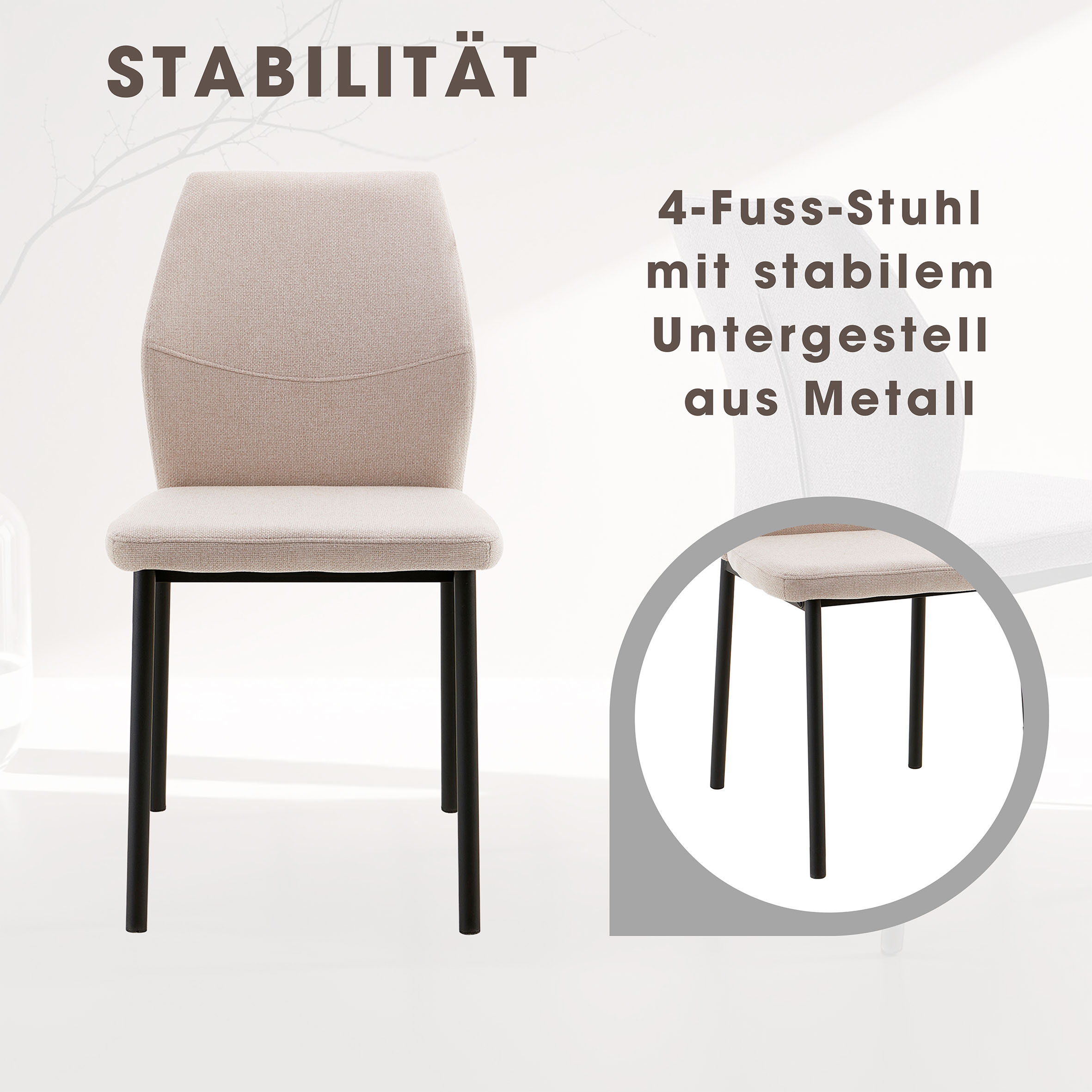 Thumbnail - OTTO home Esszimmerstuhl "Lumos", (Set), 2 St., Webstoff, Webstoff in vielen Farben erhältlich mit stabilem Metallunterg...