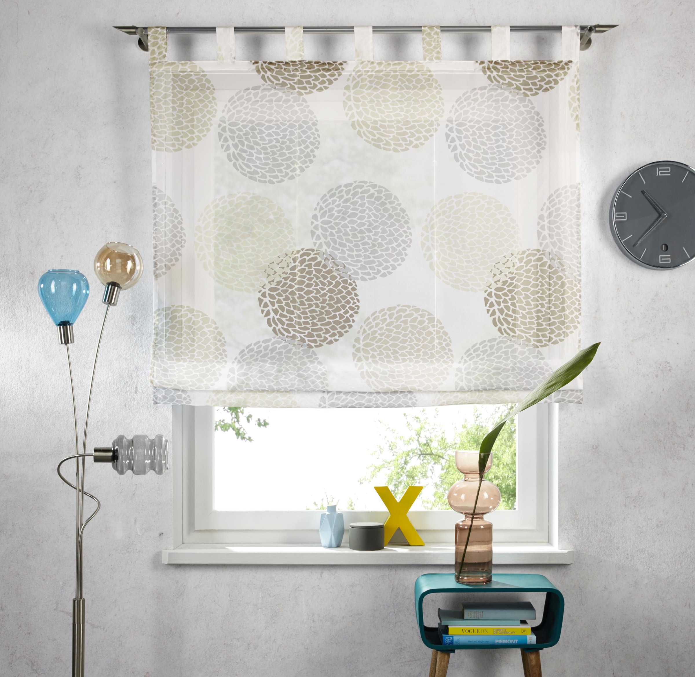 my home Raffrollo »Belem«, mit Schlaufen, Transparent, Voile, Polyester