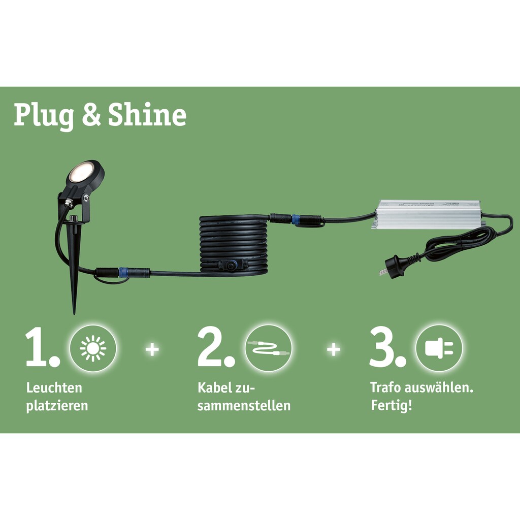Paulmann LED Einbauleuchte »Plug & Shine«, 1 flammig-flammig, IP65 3000K 24V