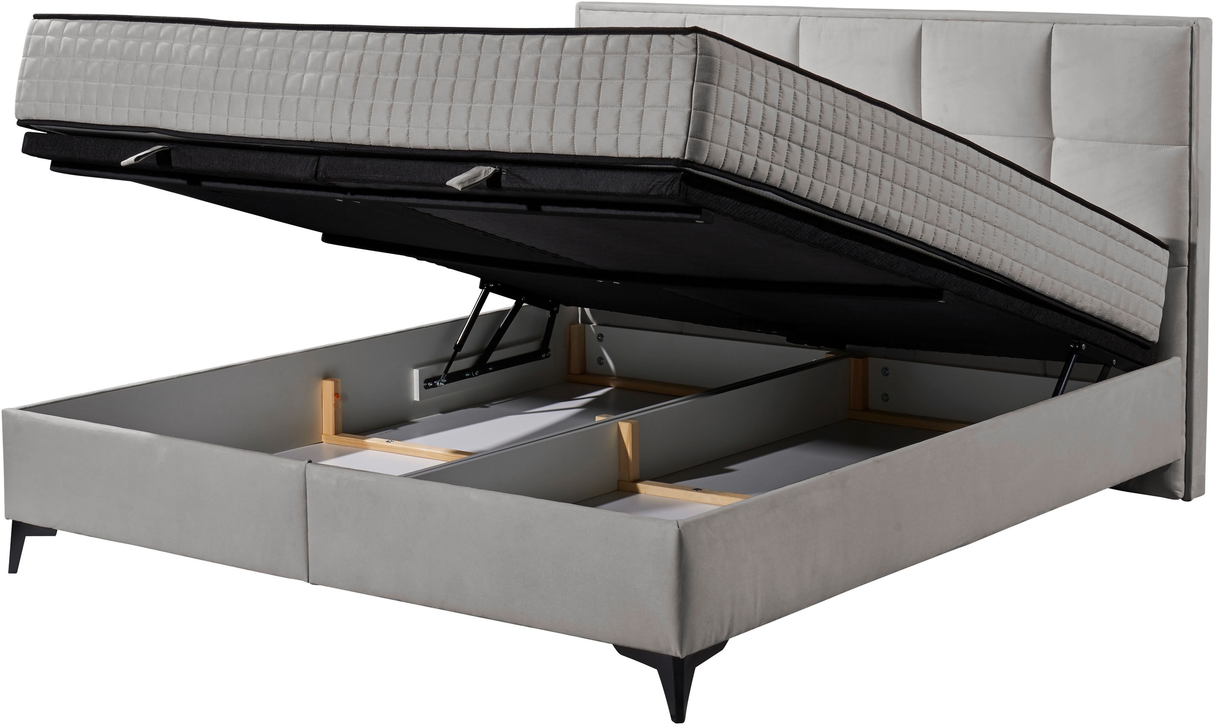 ED EXCITING DESIGN Boxbett »Monroe inkl. Bettkasten, erhältlich in den Breiten 160cm & 180cm«, Duo-Matratze - feste Seite mit Kokosmatte