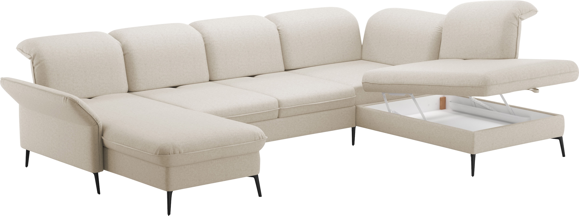 sit&more Wohnlandschaft »Emely«, mit Sitztiefenverstellung optional mit Bettfunktion und Bettkasten