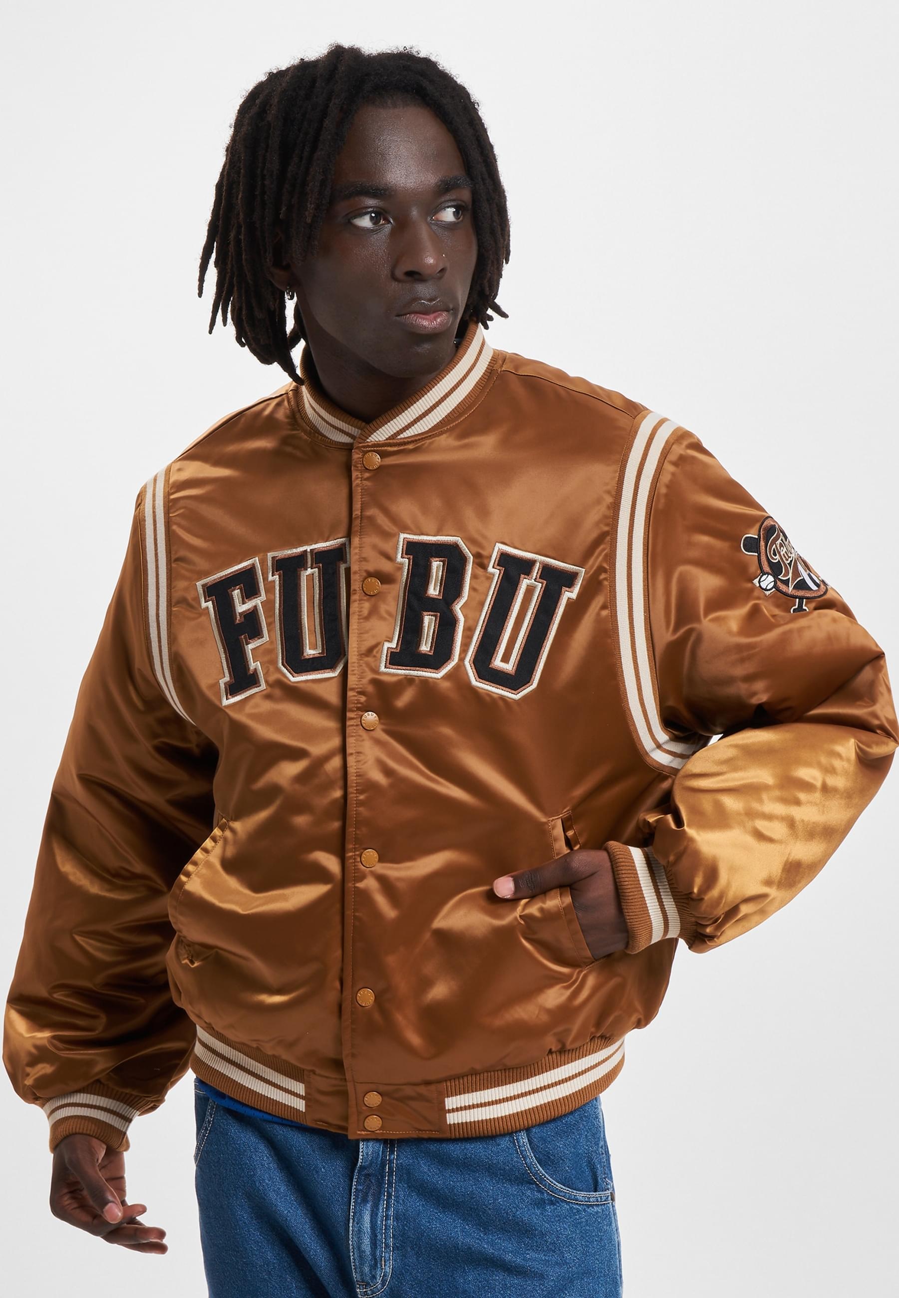 Fubu Collegejacke »Fubu Herren FM233-001-1 FUBU College Satin Varsity Jacket«, (1 St.), ohne Kapuze