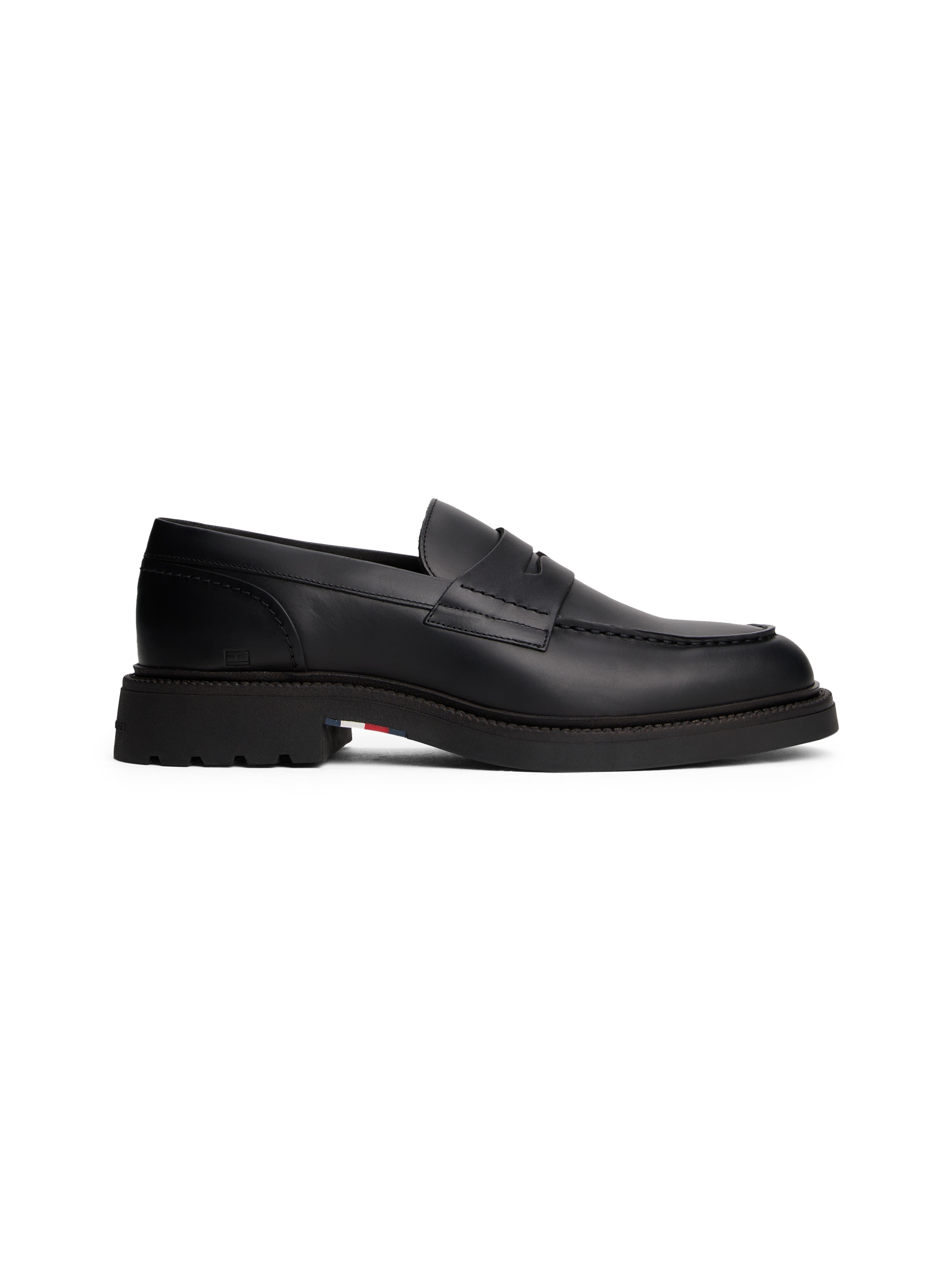 Tommy Hilfiger Slipper »HILFIGER COMFORT LWT LTH LOAFER«, Abendschuh, Loafer, Businessschuh mit abgesteppter Naht
