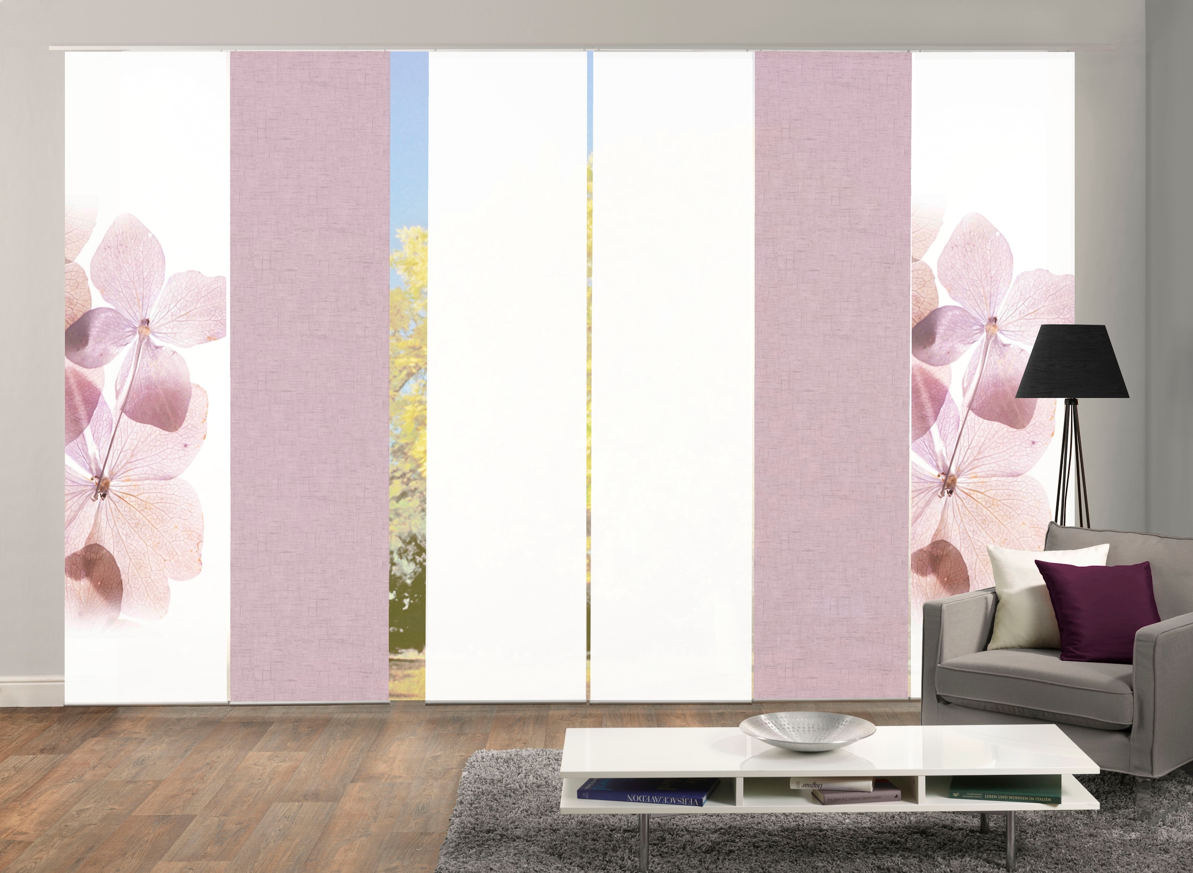 HOME WOHNIDEEN Schiebegardine "BONITA 6er SET" Paneelwagen 6 Stk. tlg. Schi günstig online kaufen