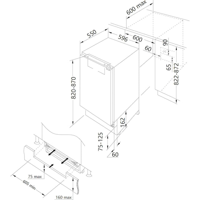 Amica Einbaukühlschrank, UKSX 361 900, 81,8 cm hoch, 59,6 cm breit | BAUR