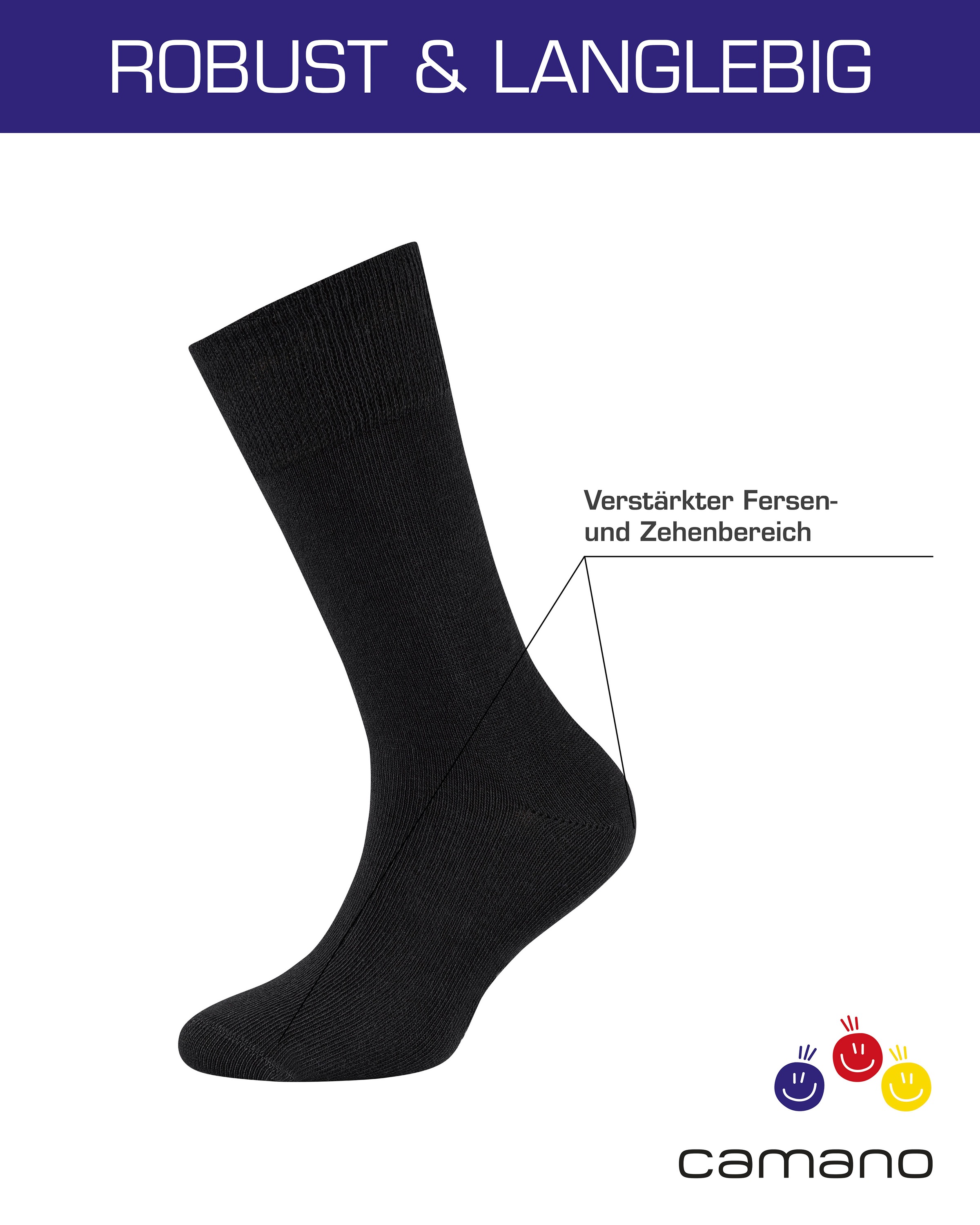 Camano Socken "ca-soft" 6 Stk. tlg. mit Komfortbund und gepolsterten Zehen- günstig online kaufen