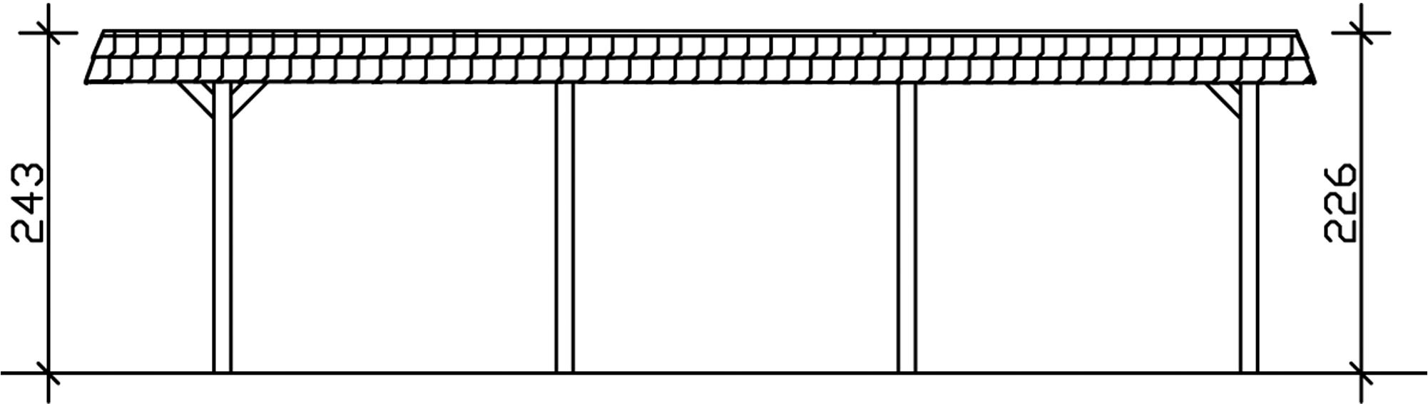 Skanholz Einzelcarport »Wendland«, Leimholz-Fichte, 291 cm, Schiefergrau, mit EPDM-Dach, rote Blende