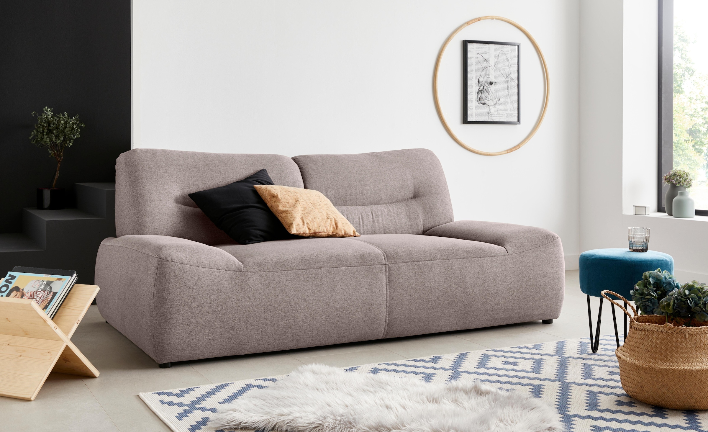 DOMO collection 2-Sitzer "Cesena modernes Sofa mit flachen Armlehnen, komfo günstig online kaufen