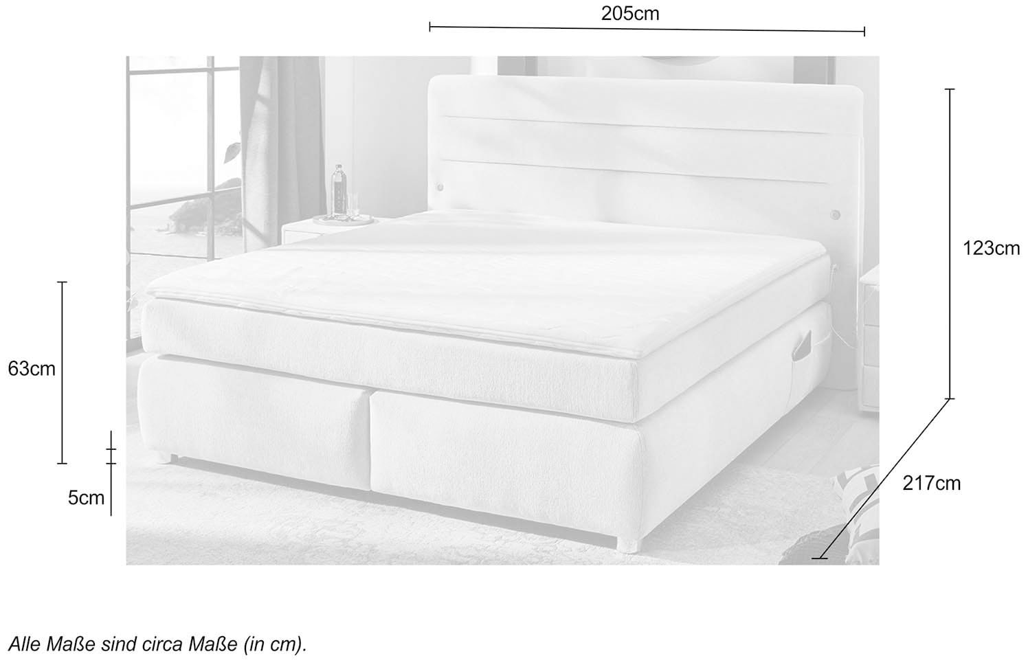 Jockenhöfer Gruppe Boxspringbett »Livia«, inklusive LED-Beleuchtung, 4x USB- Ladeports, 7-Zonen-TTFK-Matratze | BAUR | Boxspringbetten