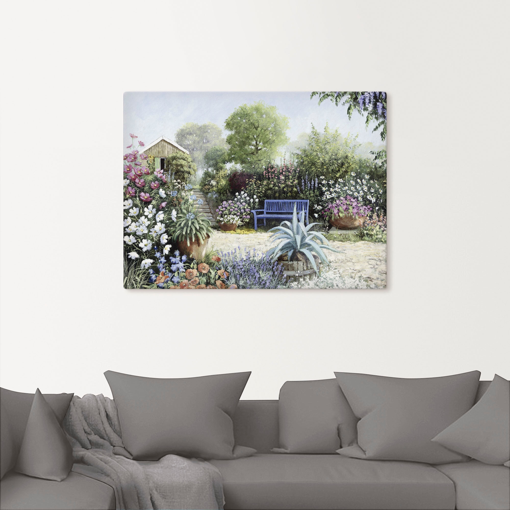 Artland Leinwandbild »Ruhiger Garten«, Garten, (1 St.), auf Keilrahmen gespannt