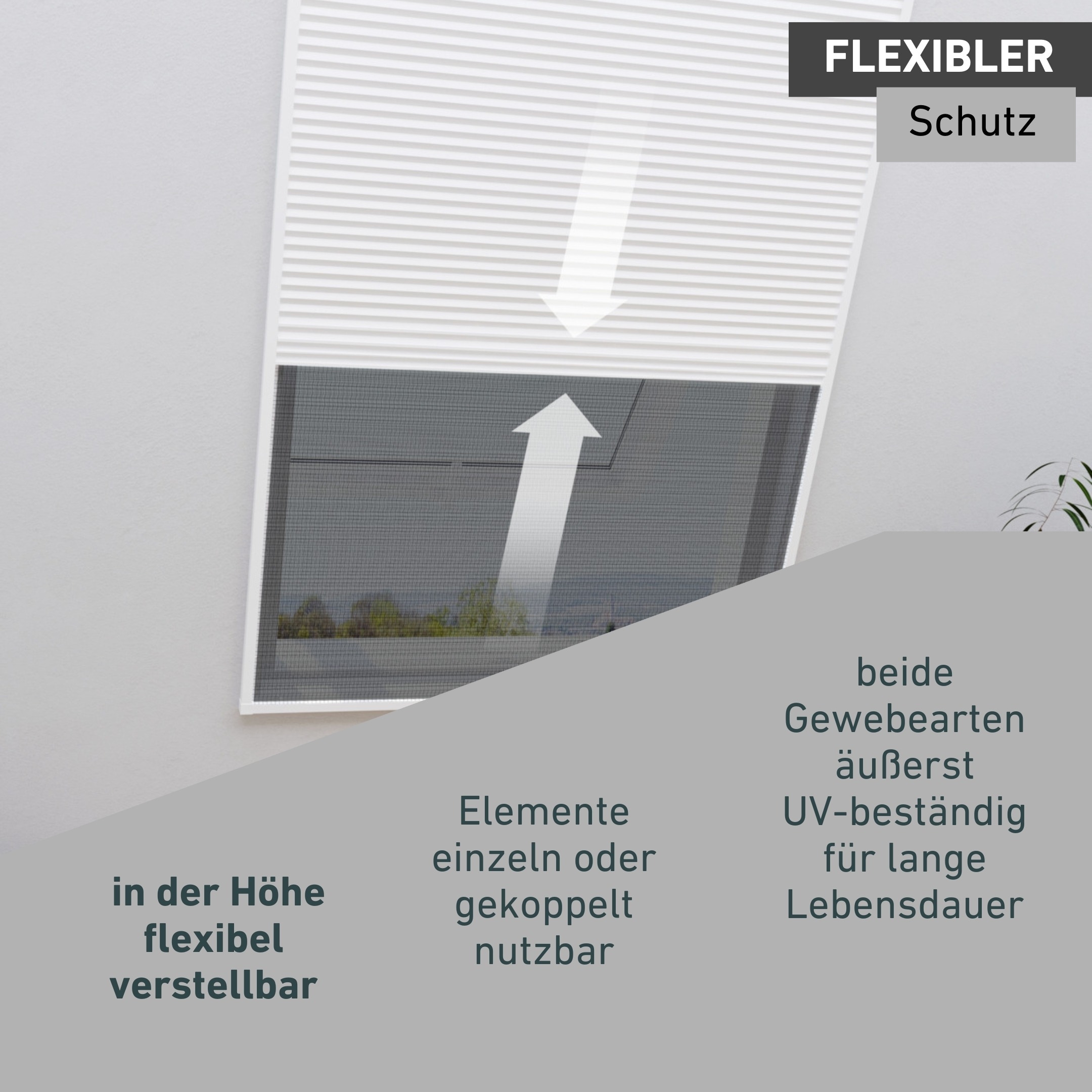 Windhager Insektenschutz-Fensterrahmen »Expert, Insekten- und Sonnenschutz in Plisseeform mit Alurahmen« Insektenschutz für Dachfenster, 110 x 160 cm, weiß