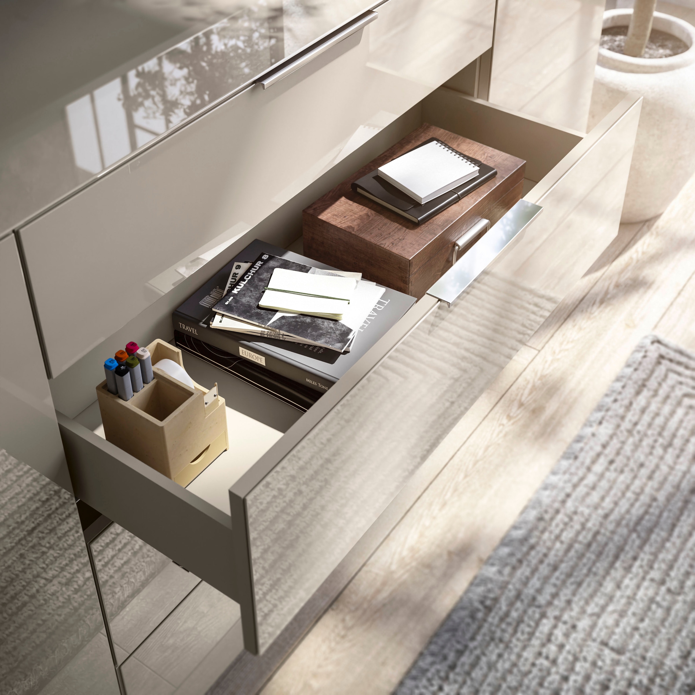 HBZ Kommode »Santorin, BxHxT 180x99x40 cm«, (1 St.), Breite 180cm, Softclose für Türen und Schubkästen, Melaminbeschichtung