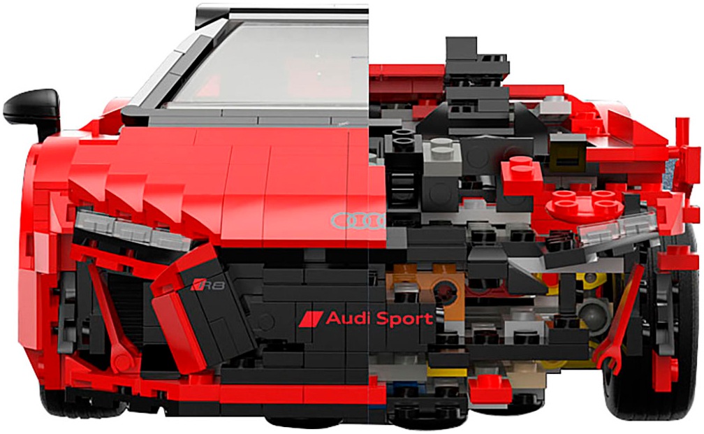 Jamara Konstruktions-Spielset »Audi R8 Spyder 1:14 rot Bricks«, (1440 St.), Maßstab 1:14, offiziell lizensiert