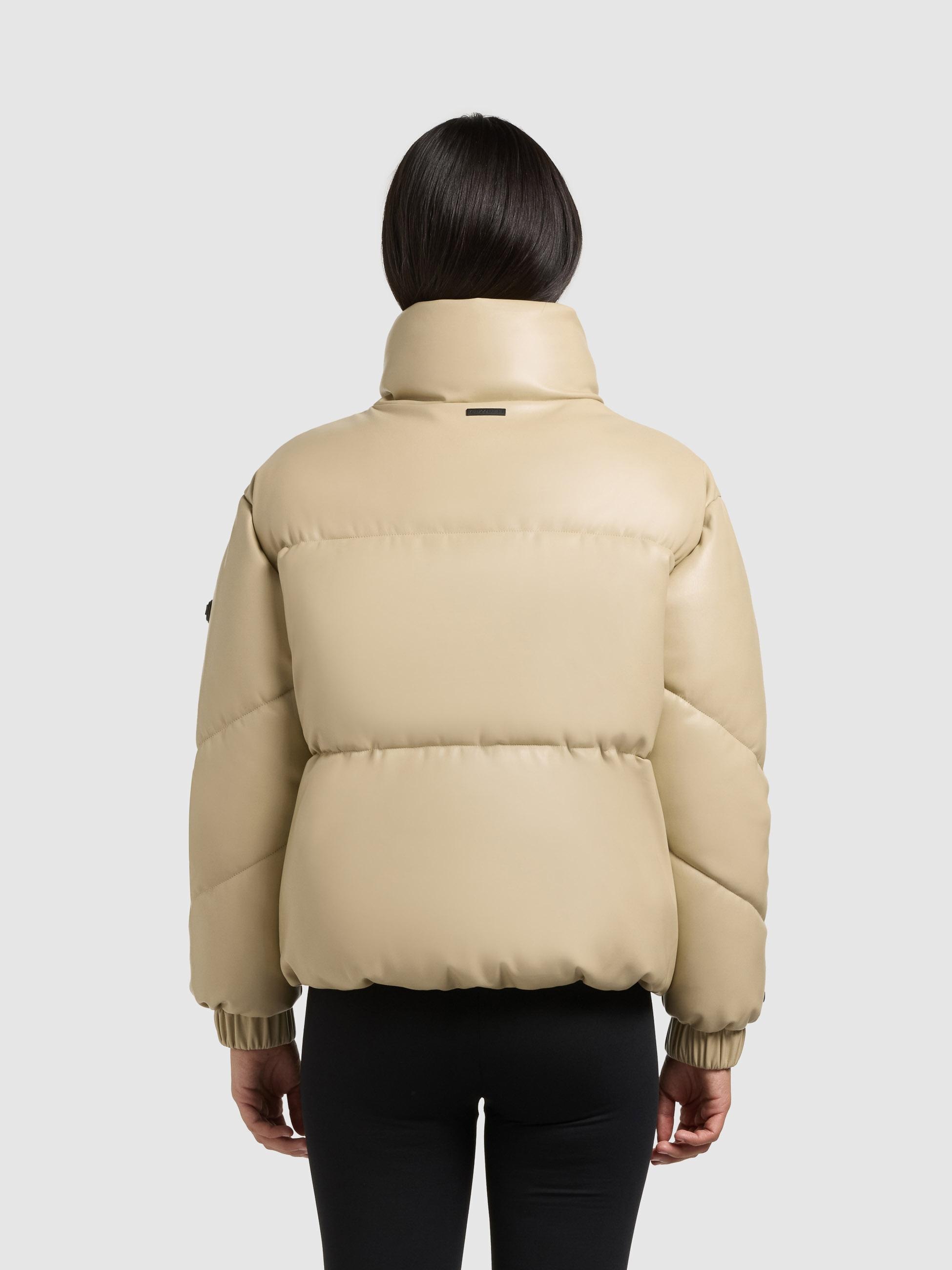 khujo Steppjacke »Khalia« ohne Kapuze Gesteppte Damen Winterjacke in Lederoptik