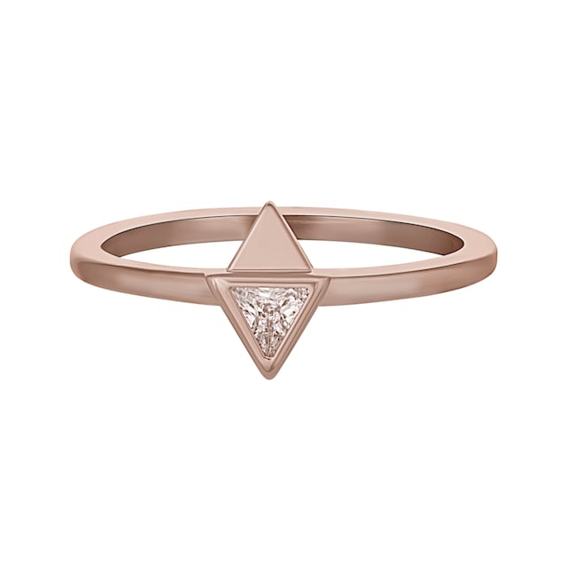 CAÏ Fingerring »925 Silber rosévergoldet mit Zirkonia Dreieck« online  kaufen | BAUR