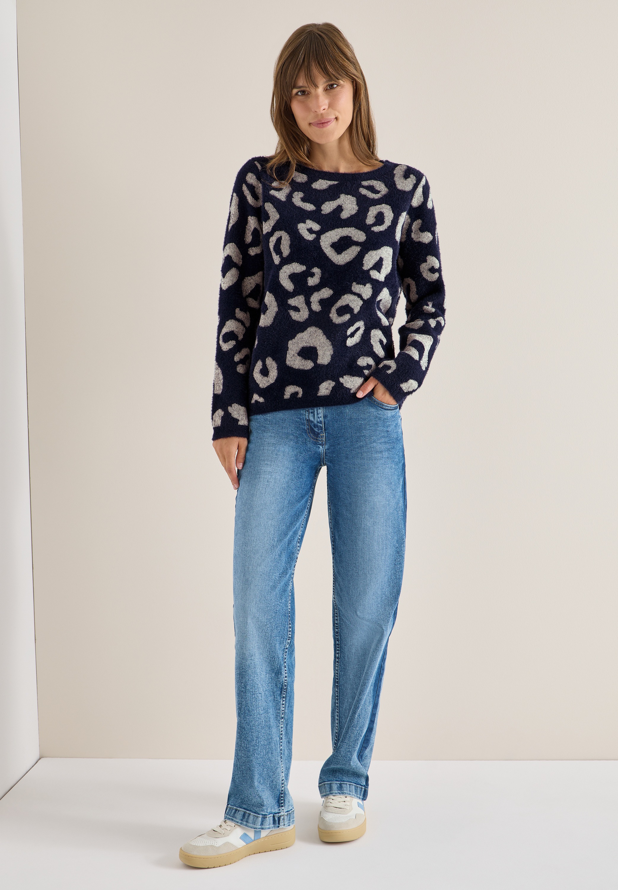Cecil Strickpullover, mit Leomuster