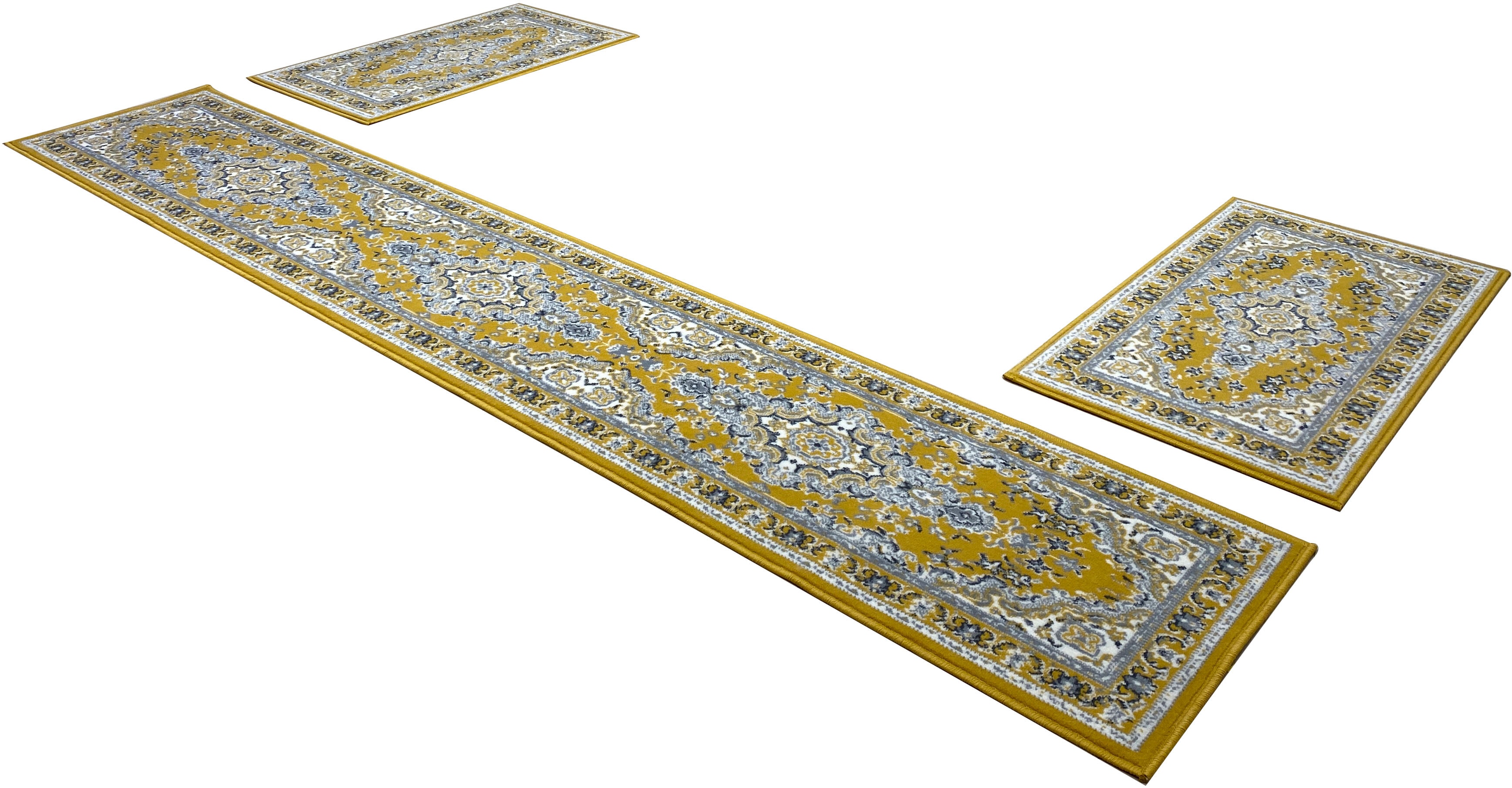 OTTO home Bettumrandung "Oriental, Made in Belgium" Höhe 7 mm 1 tlg. Läufer-Set, Kurzflor, Orient-Optik, mit Bordüre, pflegeleicht, elegant