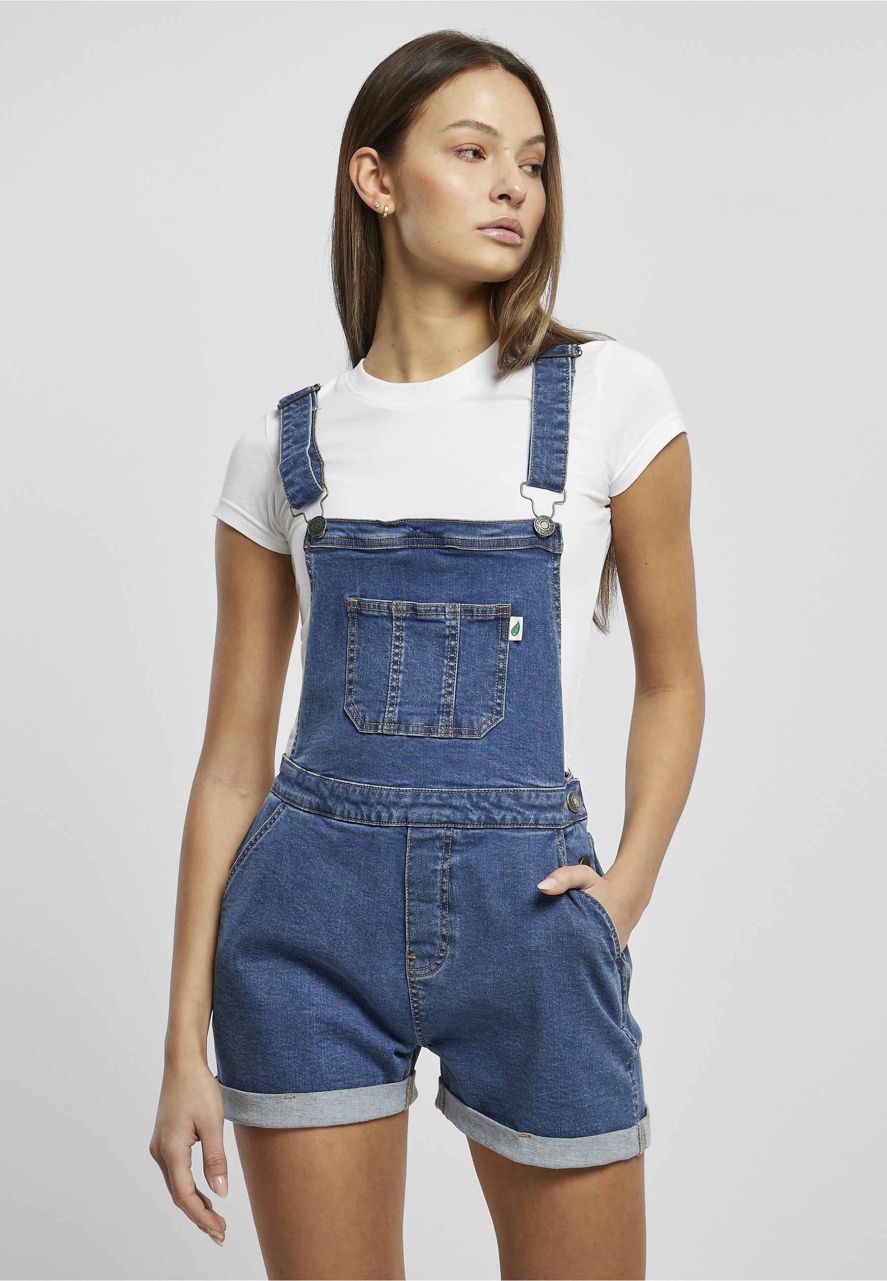 URBAN CLASSICS Jumpsuit »Urban Classics Damen Ladies Organic Short Dungaree« 1 Stk.
