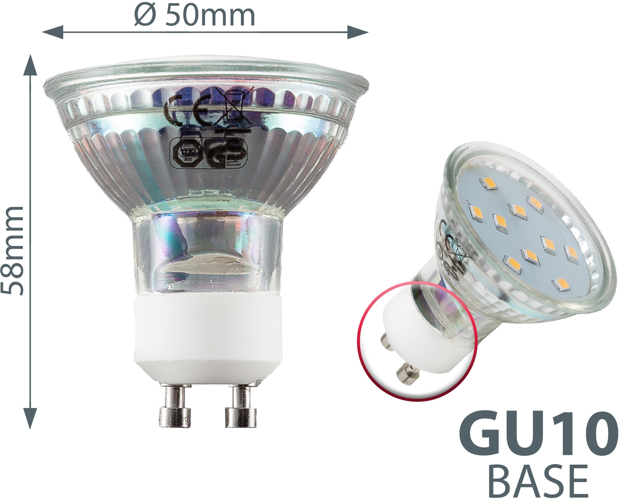 B.K.Licht LED-Leuchtmittel, GU10, 5 St., Warmweiß, LED Lampe Birne 3W  3.000K 250 Lumen Energiesparlampe kaufen | BAUR
