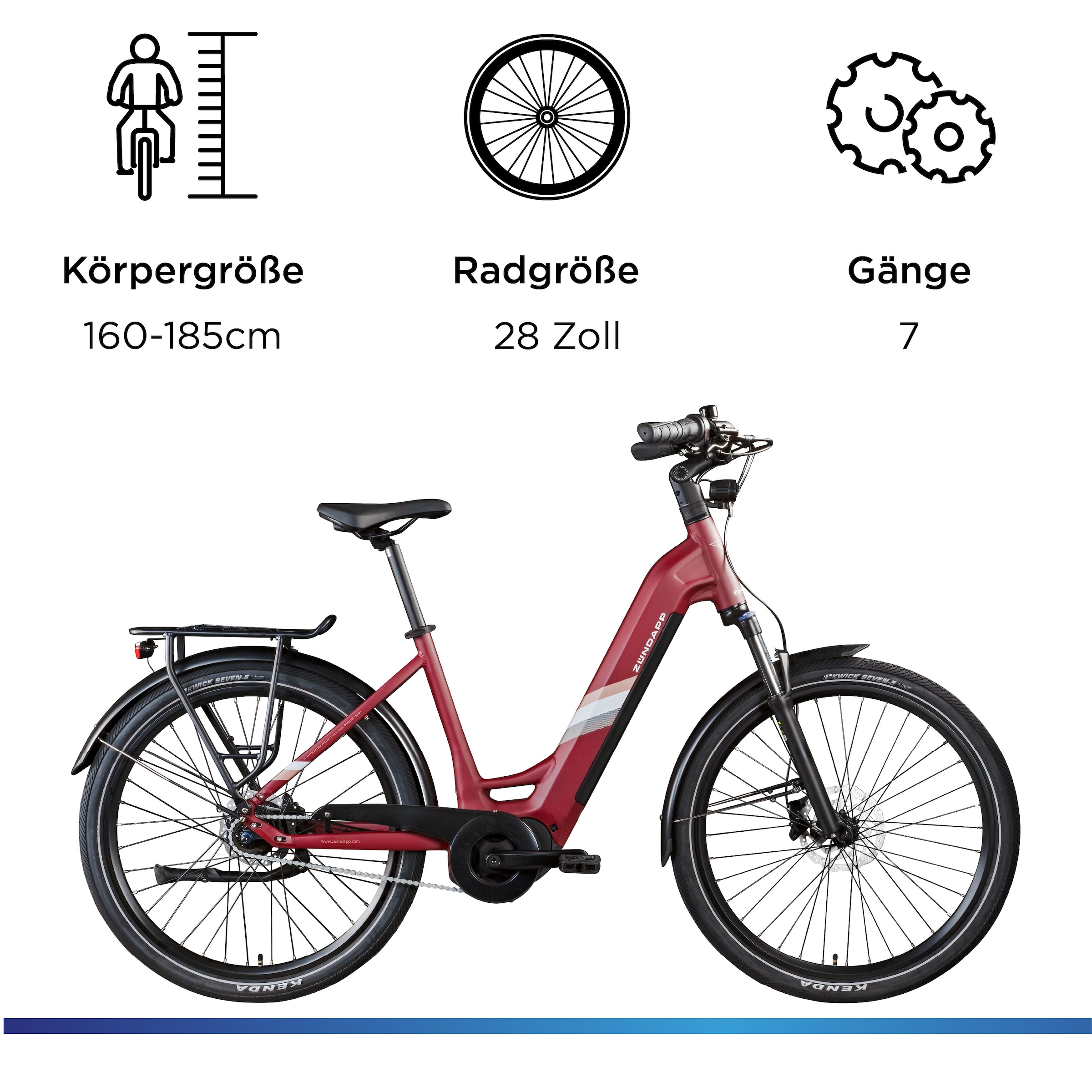 Zündapp »X800« 7 Gang Nabenschaltung Mittelmotor 250 W Pedelec, Elektrofahrrad für Damen und Herren