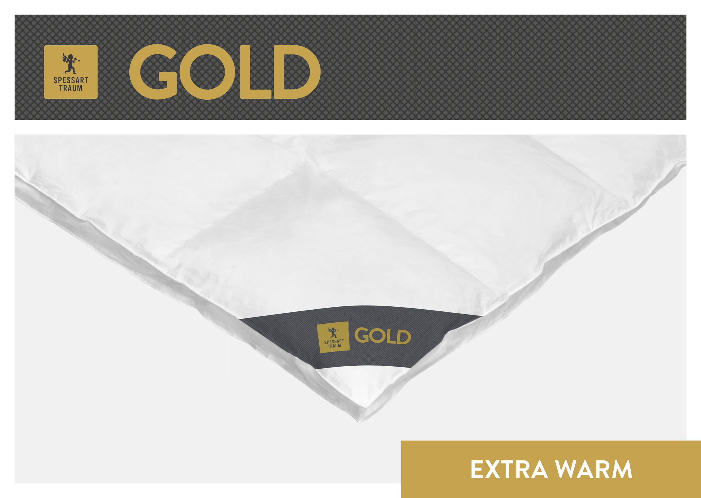 SPESSARTTRAUM Gänsedaunenbettdecke "Gold" extrawarm Füllung 100Gaensedaunen günstig online kaufen