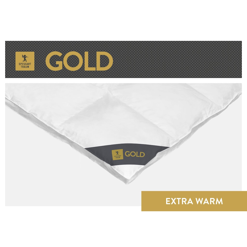 SPESSARTTRAUM Gänsedaunenbettdecke »Gold«, extrawarm, Füllung 100% Gänsedaunen, Bezug 100% Baumwolle, (1 St.)