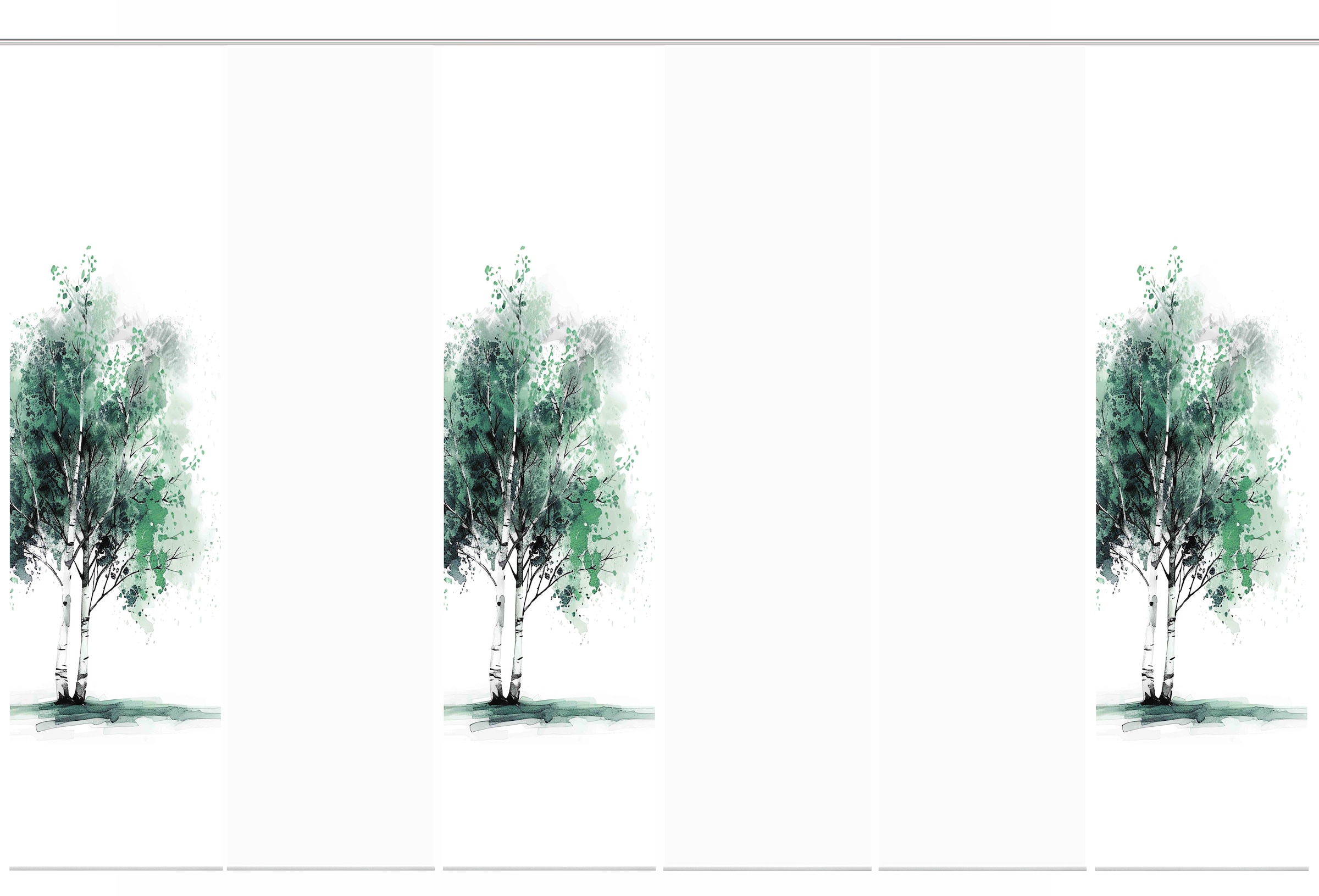 HOME WOHNIDEEN Schiebegardine »TREE« Paneelwagen 6 Stk. tlg. Schiebewand Seidenoptik, SET, Digitaldruck