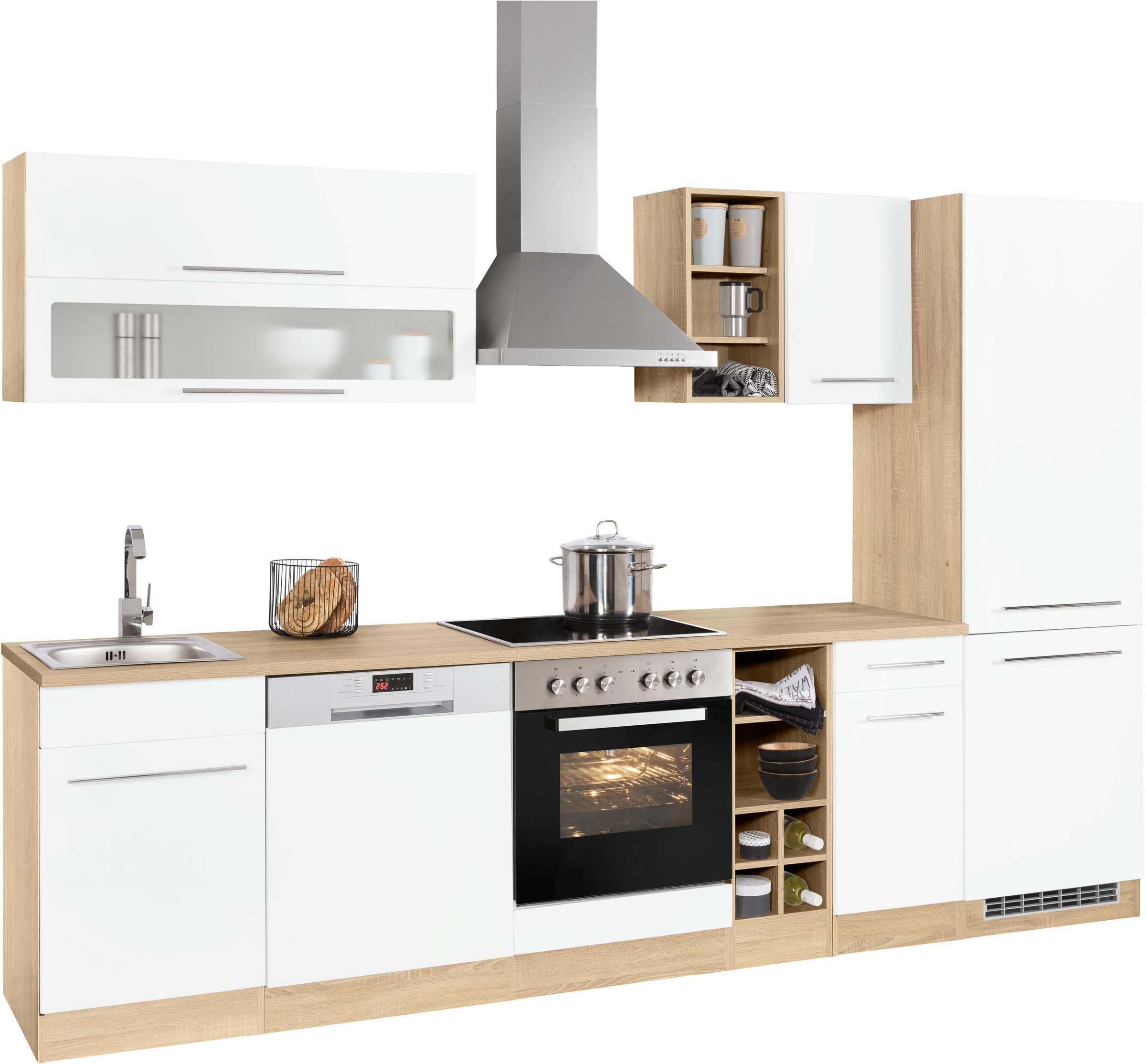 KOCHSTATION Küchenzeile »KS-Eton« ohne E-Geräte, Breite 300 cm