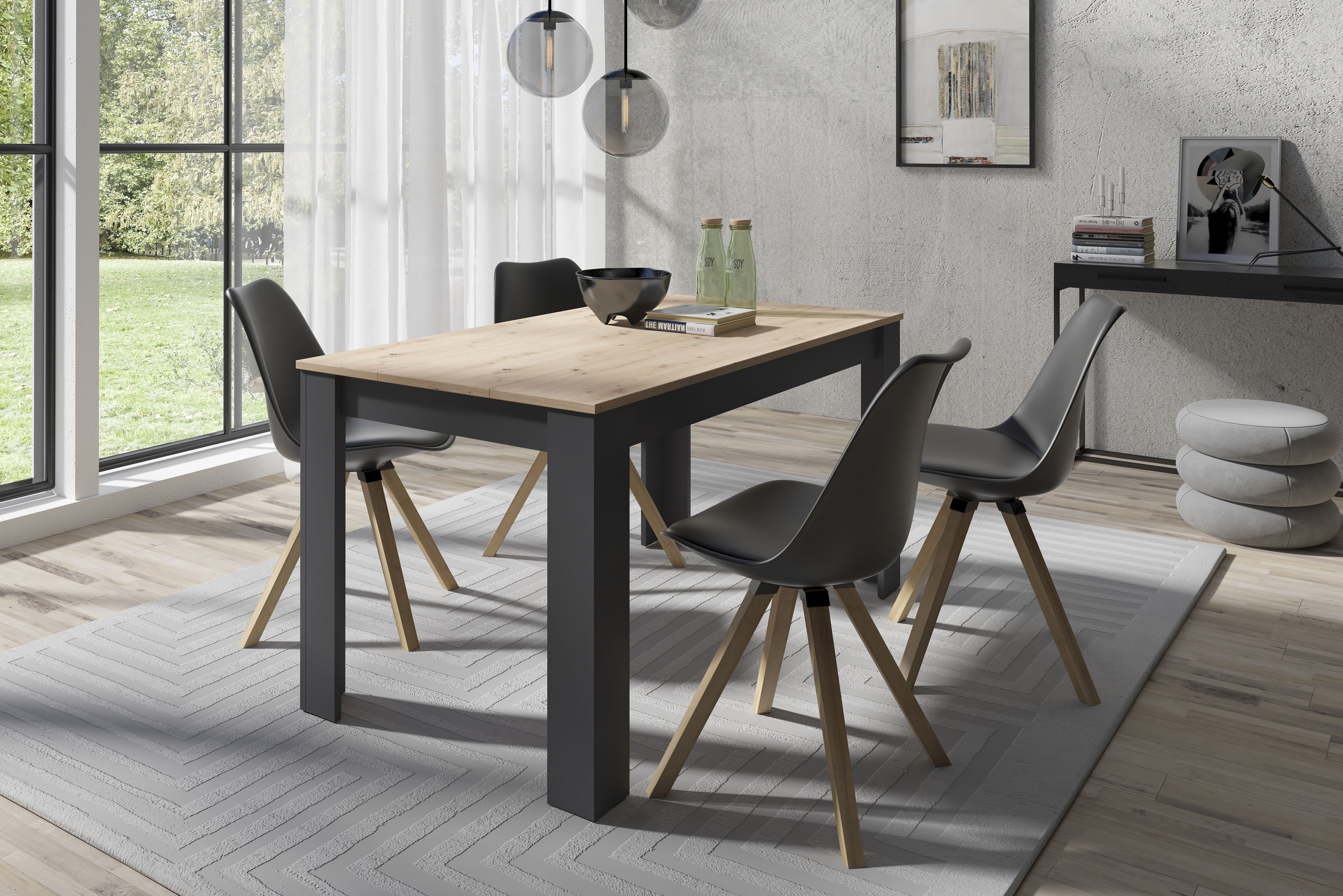 byLIVING Essgruppe "Kira" Set, 5 Stk. tlg. modernes Set mit 4 Stühlen in me günstig online kaufen