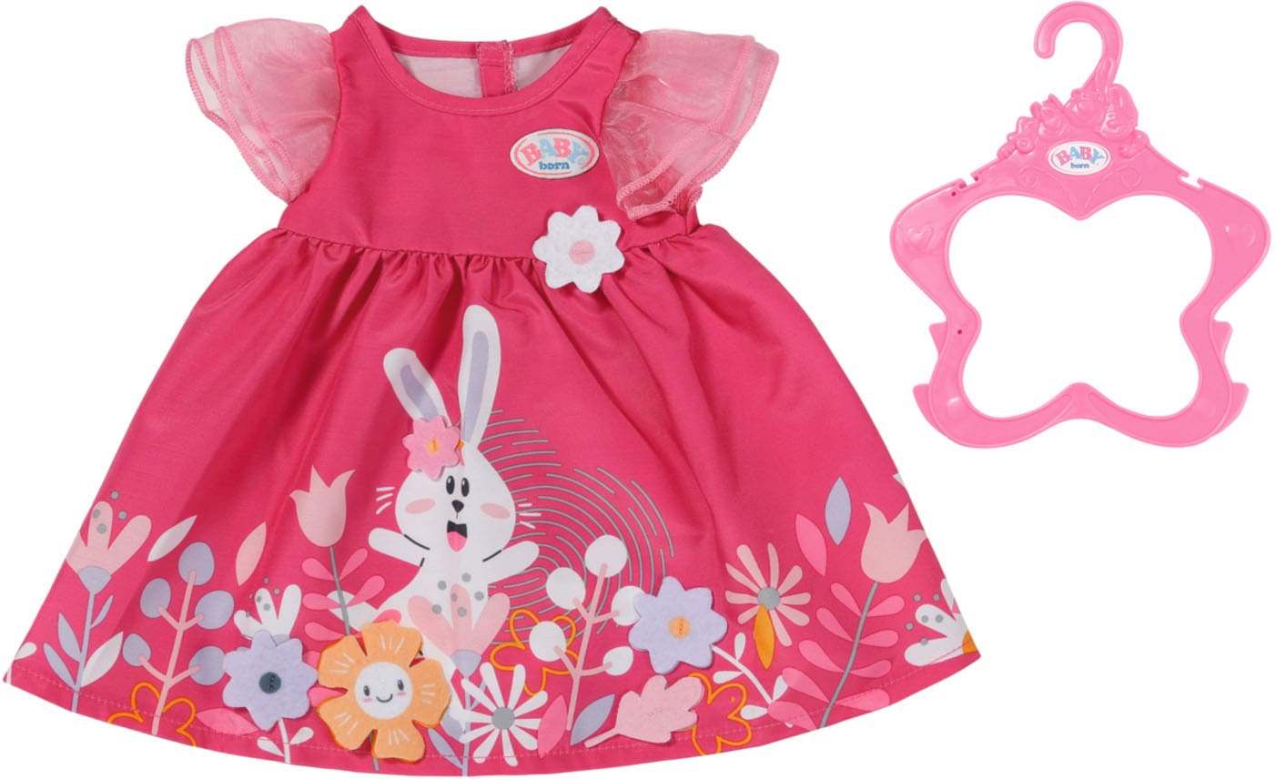 Puppenkleidung »Kleid Blümchen, 43 cm«, mit Kleiderbügel