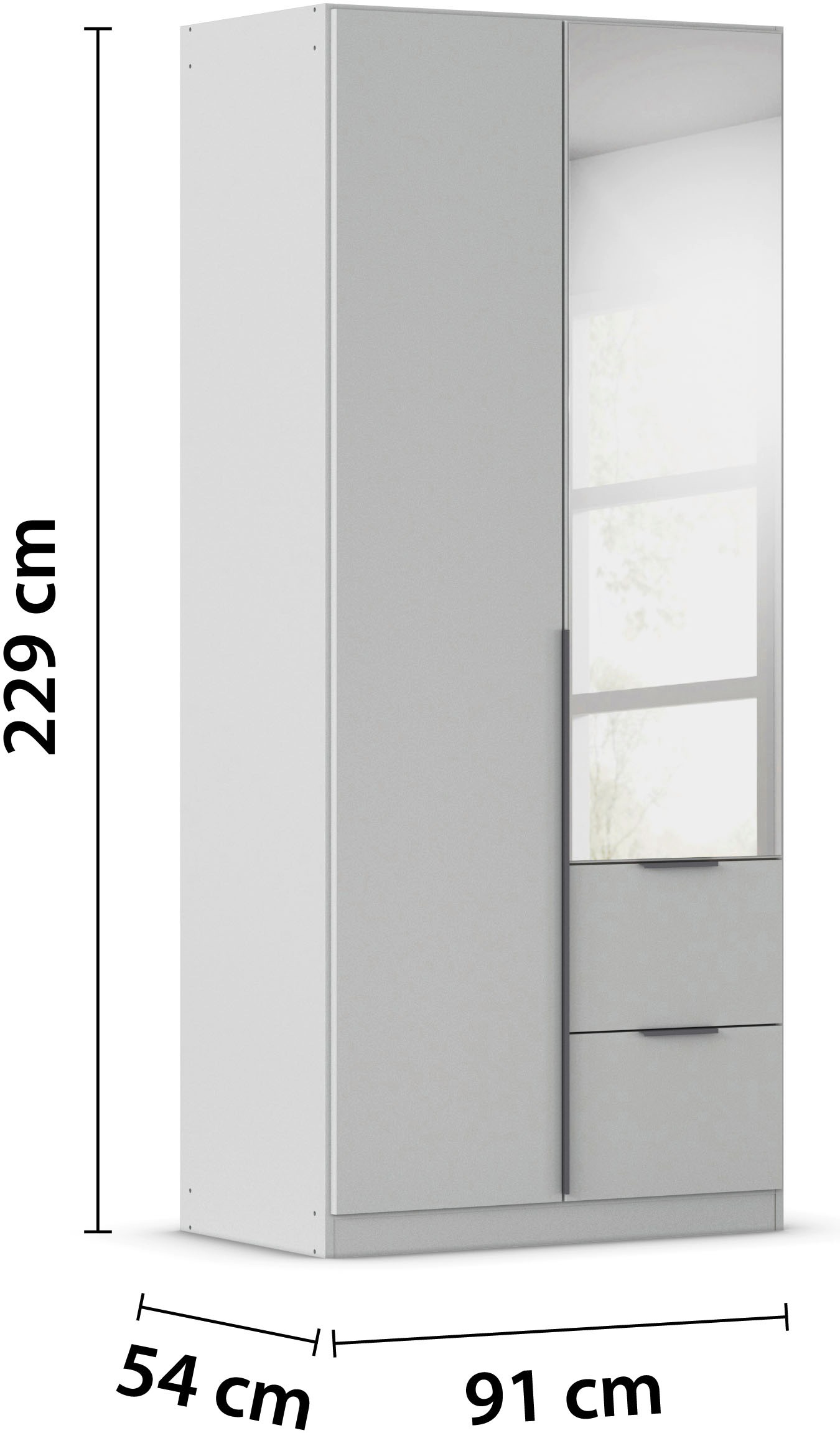 rauch Drehtürenschrank »Kleiderschrank Schrank Garderobe AGORDO mit Dekor- oder Hochglanzfront«, (in zwei Griff-Farben mit Dekor- oder Hochglanzfront), mit Außenschubkästen, in 6 Breiten und 2 Höhen MADE IN GERMANY