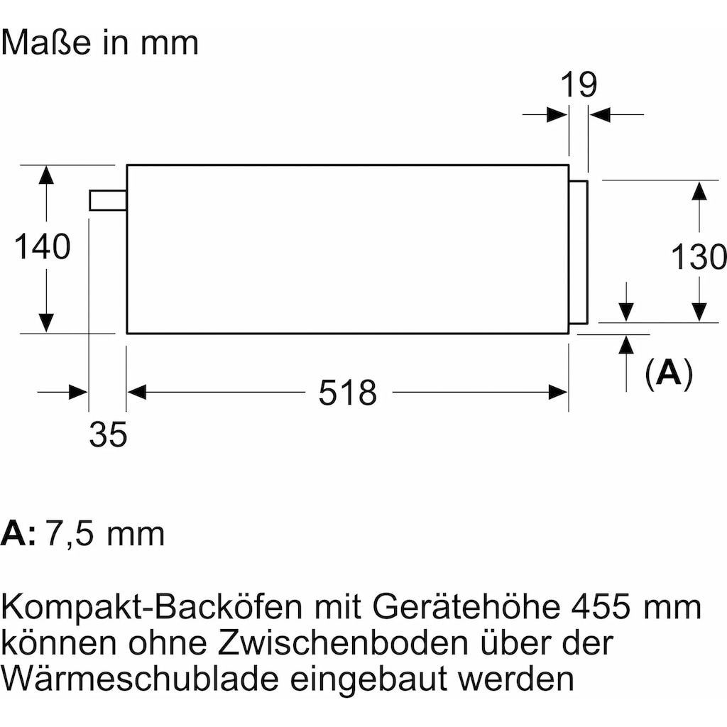 BOSCH Einbau-Wärmeschublade »BIC7101B1«