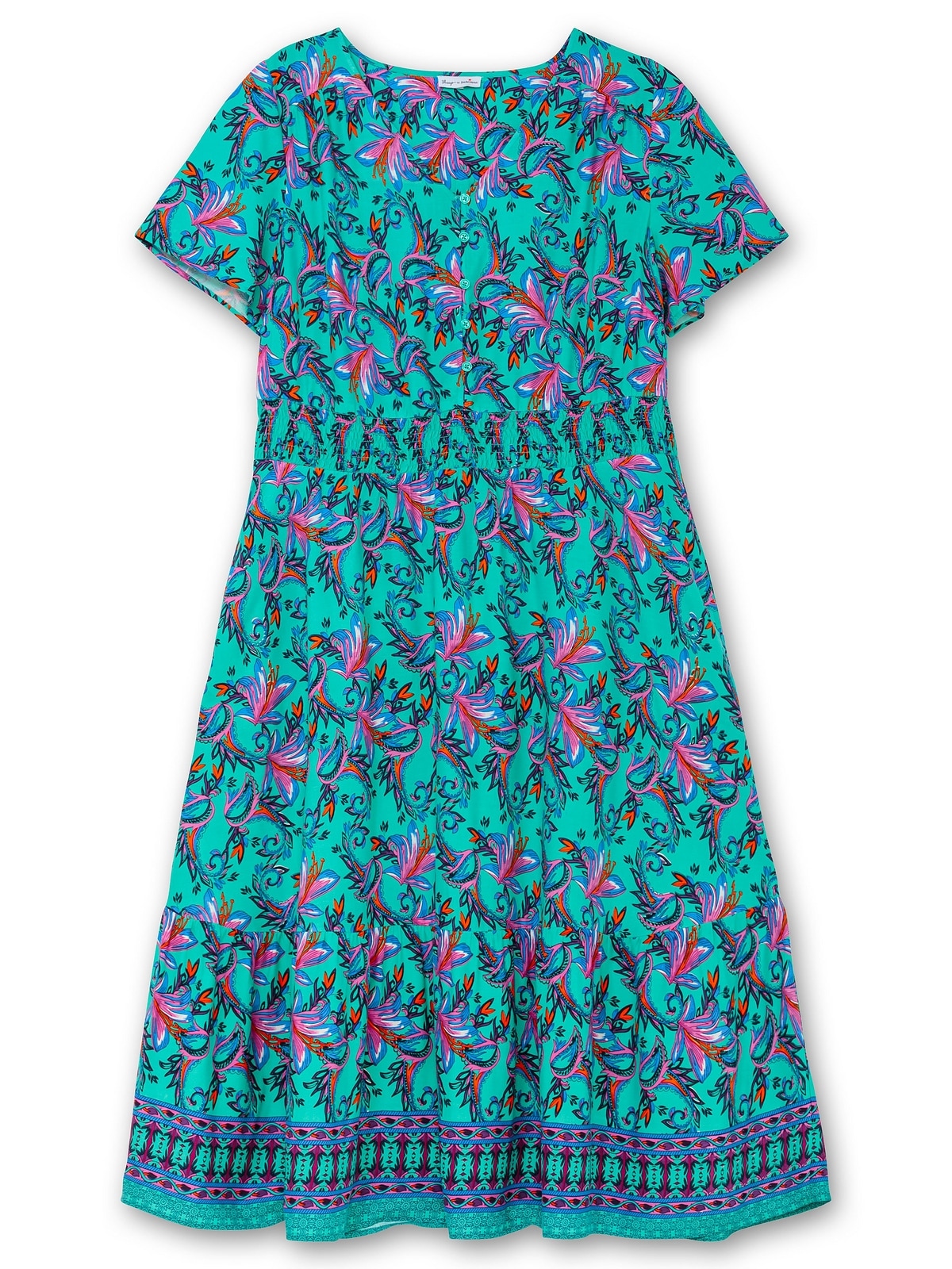 sheego by Joe Browns Maxikleid »Große Größen«, mit Blumendruck und Taillen-Smokbund