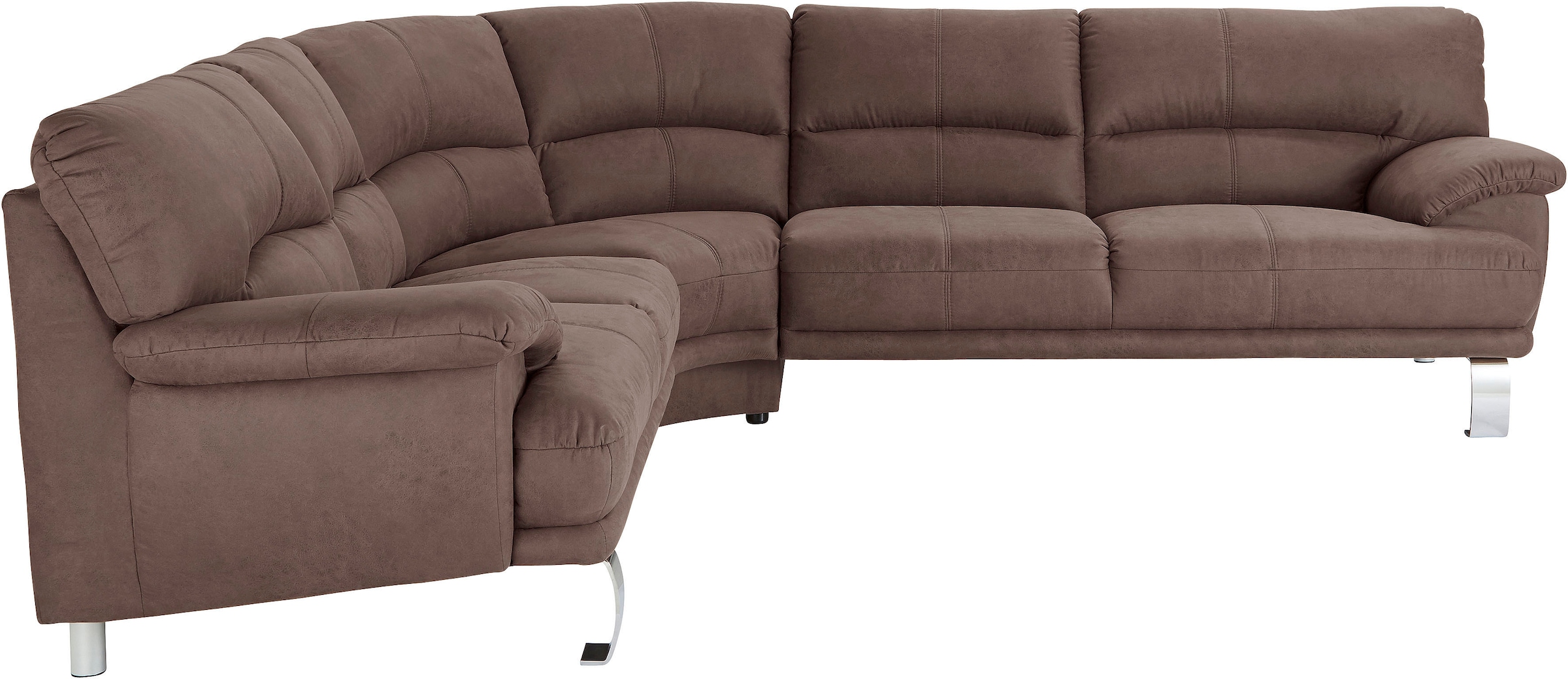 TRENDMANUFAKTUR Ecksofa »Cecilia II, in italienischen Design, bequem, hoher Sitzkomfort, L-Form«, extrabreite Armlehnen für noch mehr Sitzkomfort