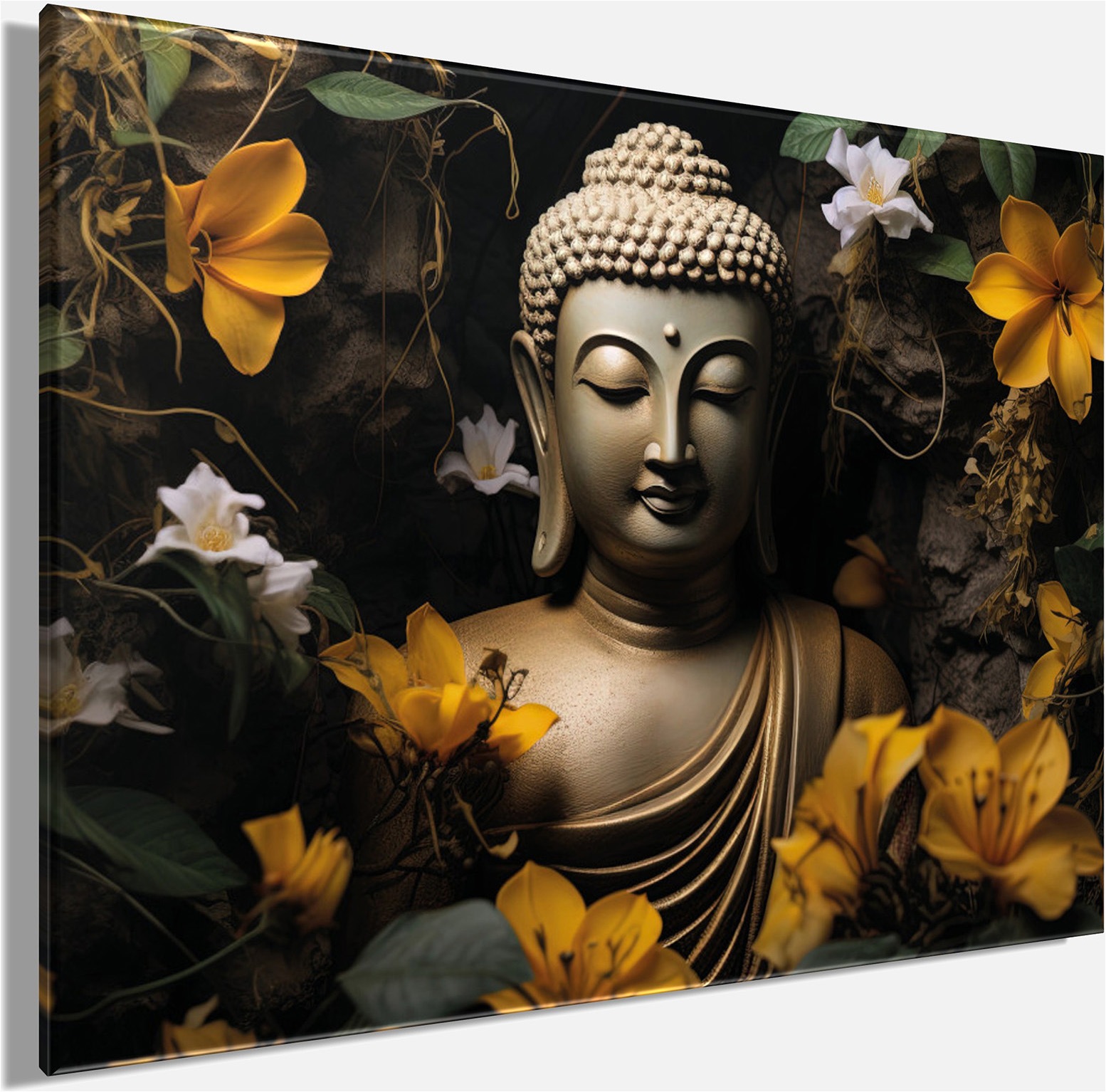 Bönninghoff Leinwandbild »Wandbild BUDDHA 46x61 cm – Leinwandbild Keilrahmen Deko modern« Blumenbilder | Buddha | Natur 1 Stk. tlg. auf Keilrahmen gespannt