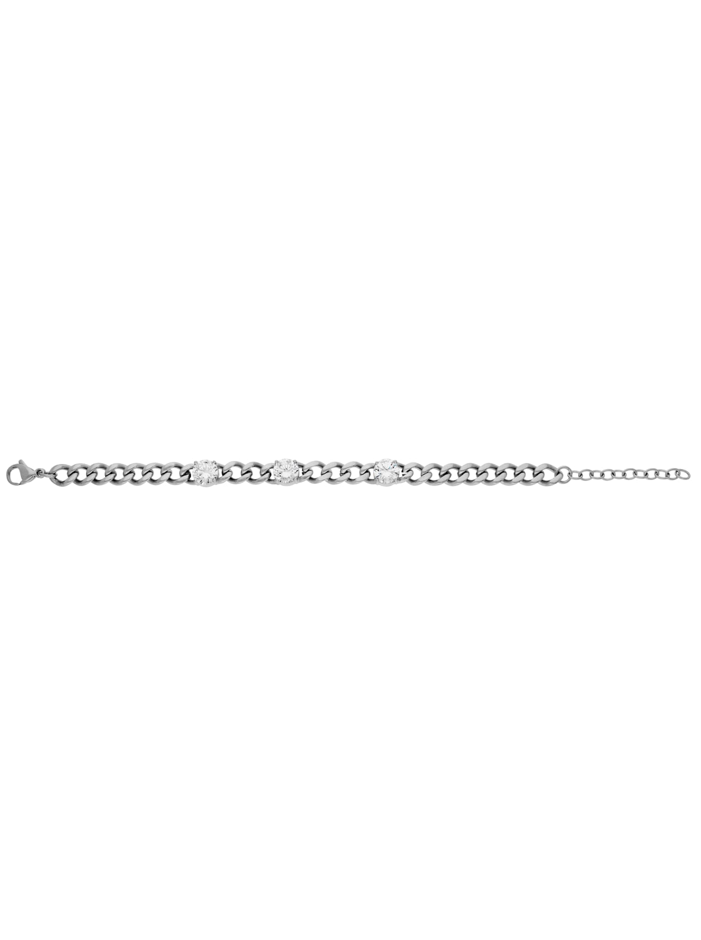 LADY Damen Panzerarmband, Edelstahlsilberfarben, silberfarben, Edelstahl, Armbänder