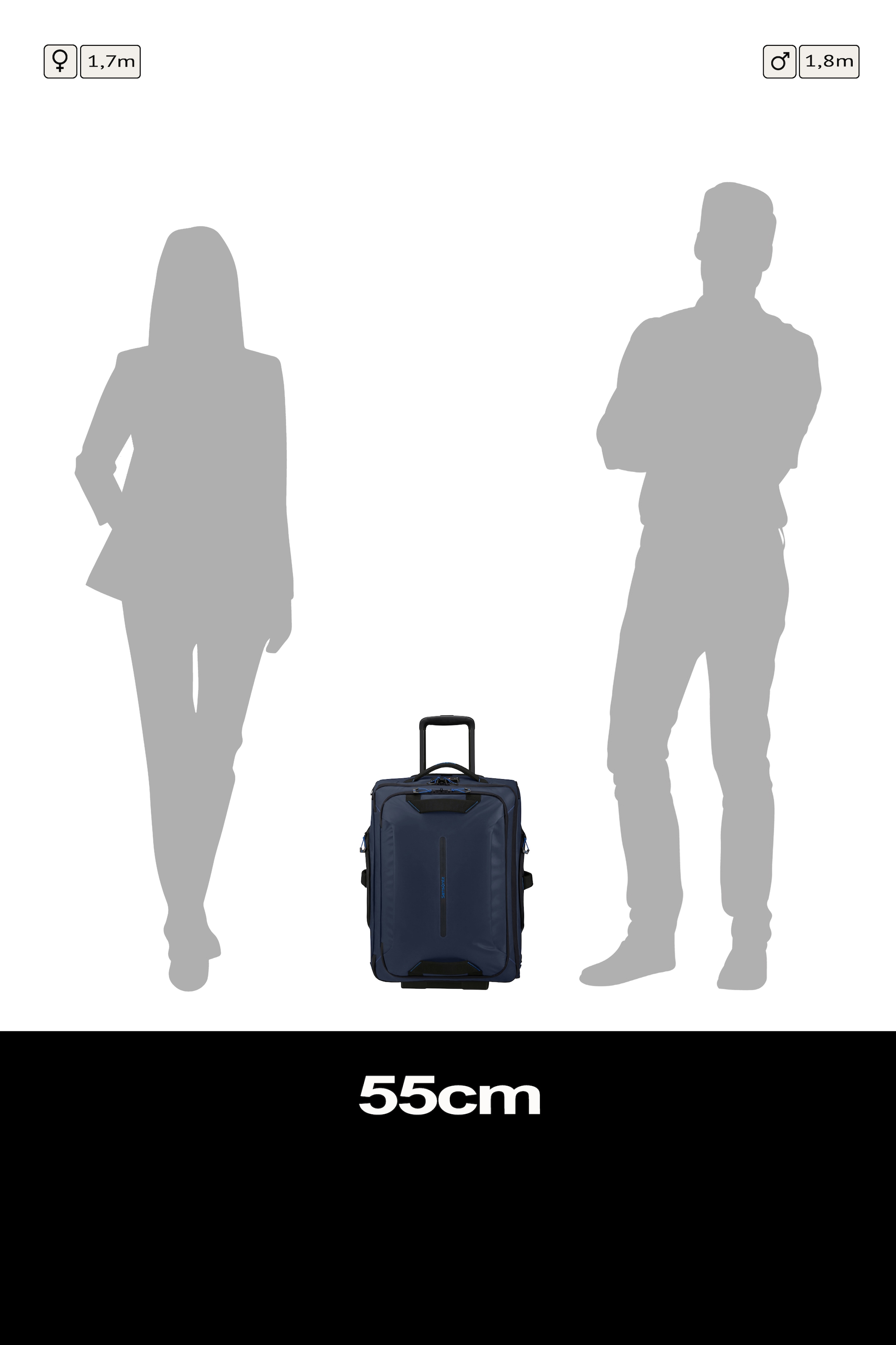 Samsonite Weichgepäck-Trolley »Prodiver 55« 51 l 2 Rollen aus robustem Nylon, mit praktischem Seitenfach, mit Regencover