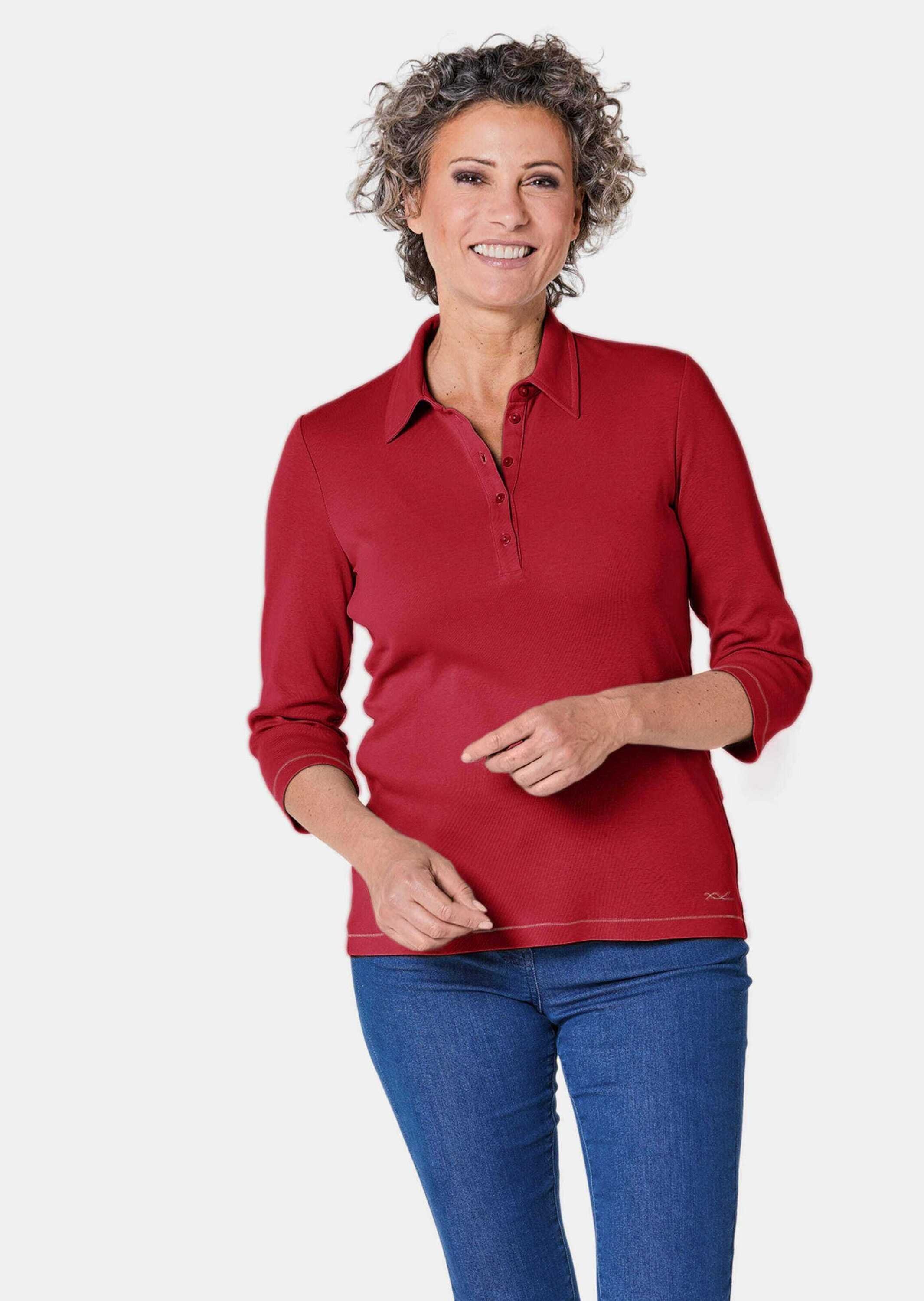 GOLDNER Poloshirt "Basic-Poloshirt mit Stickerei aus reiner Baumwolle" günstig online kaufen