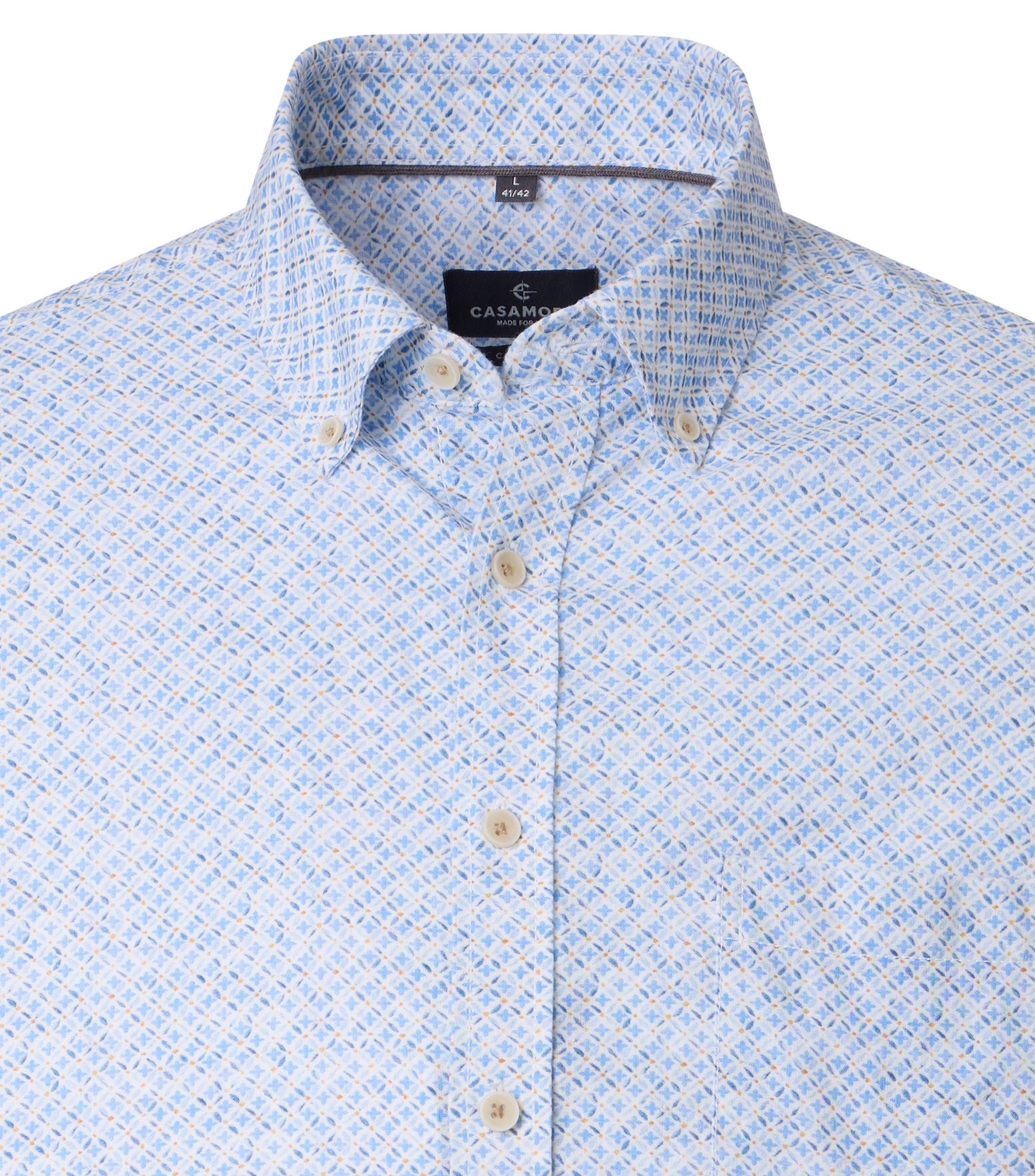 CASAMODA Kurzarmhemd »CASAMODA Leinenhemd Kurzarm Print«